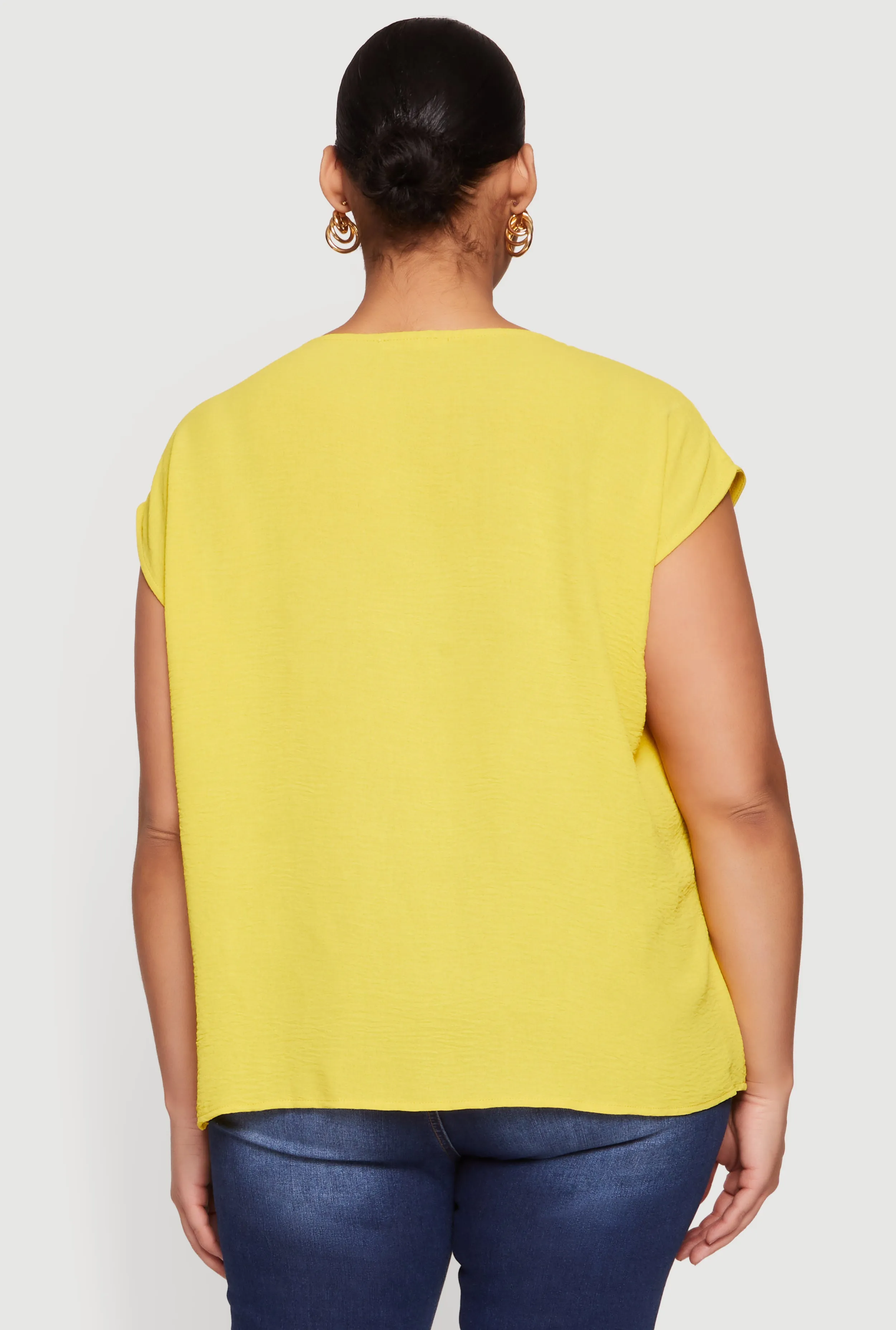 Plus Size Pleated Neckline Dolman Sleeve Blouse sold by Rainbow product image thumbnail 5