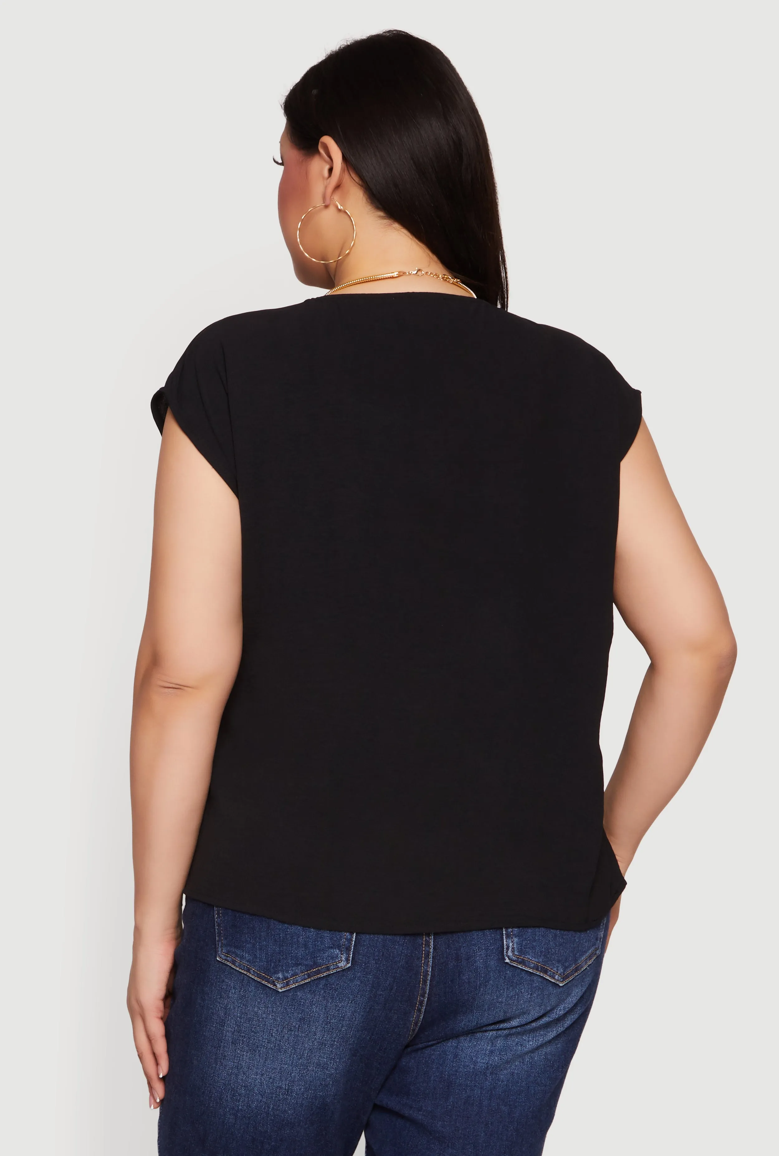 Plus Size Pleated Neckline Dolman Sleeve Blouse sold by Rainbow product image thumbnail 5