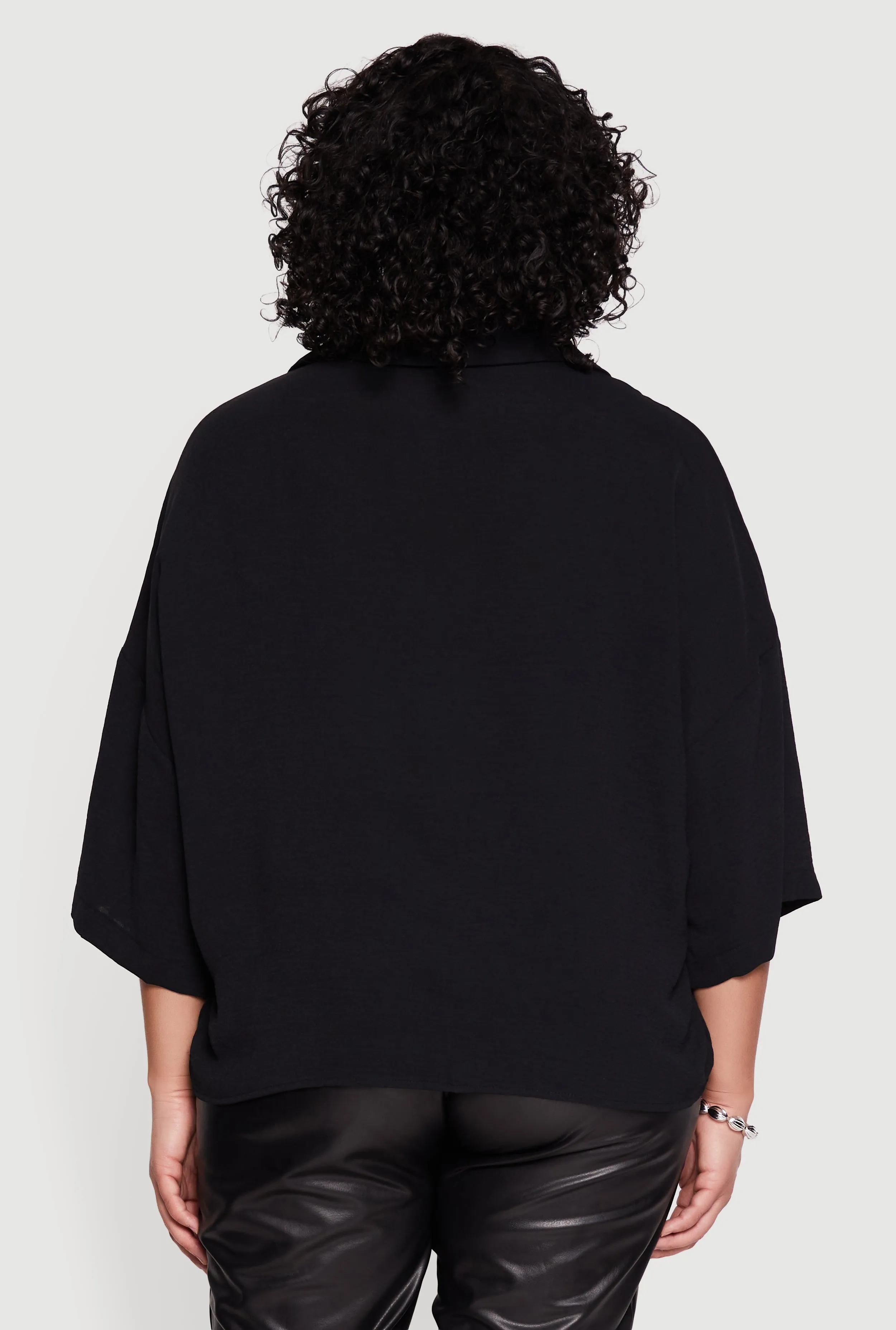 Plus Size V Neck Tie Front Blouse sold by Rainbow product image thumbnail 5