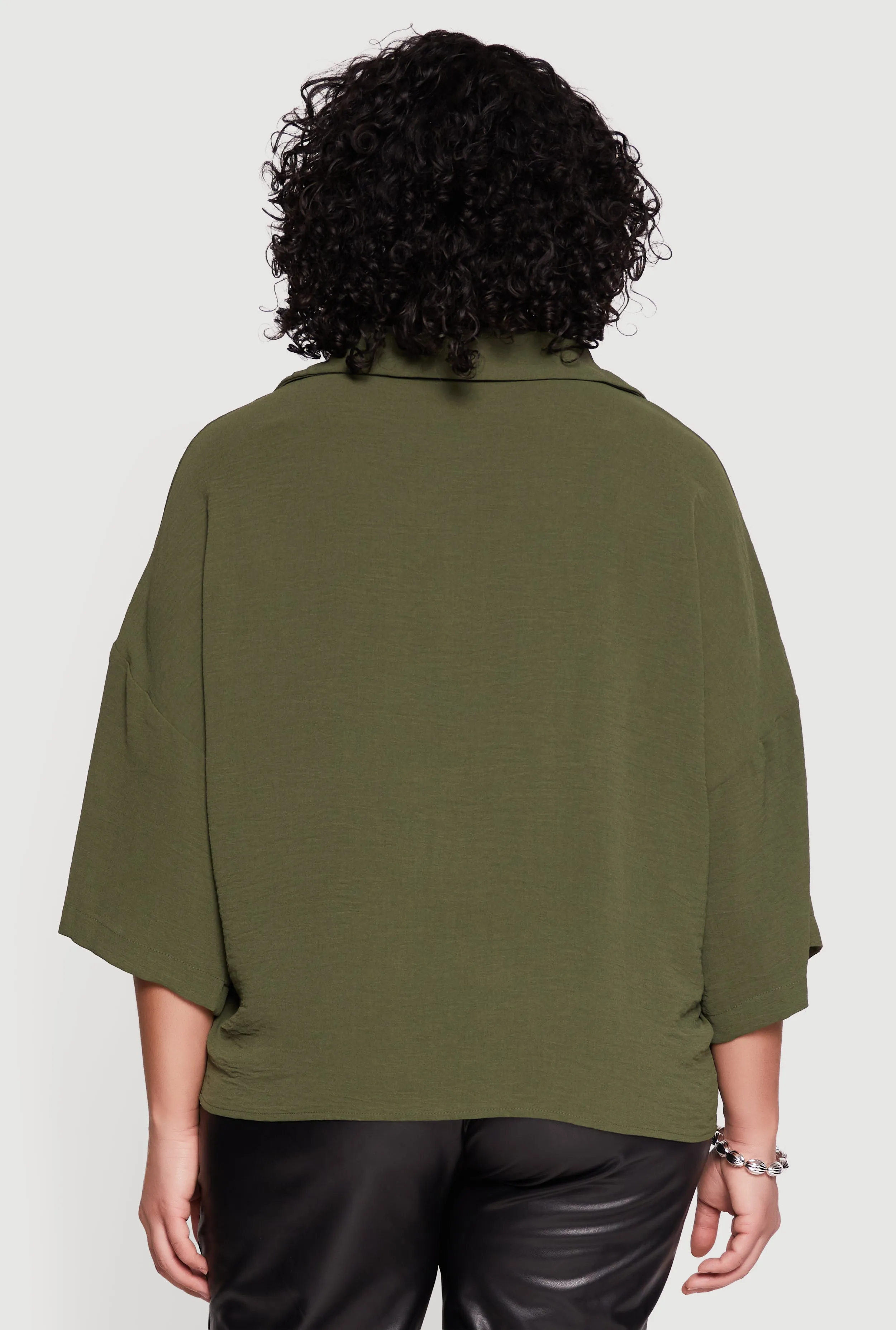 Plus Size V Neck Tie Front Blouse sold by Rainbow product image thumbnail 5