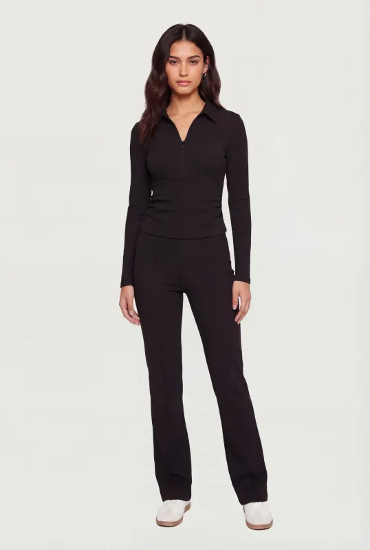 Pintuck Detail Brushed Knit Pants sold by Rainbow