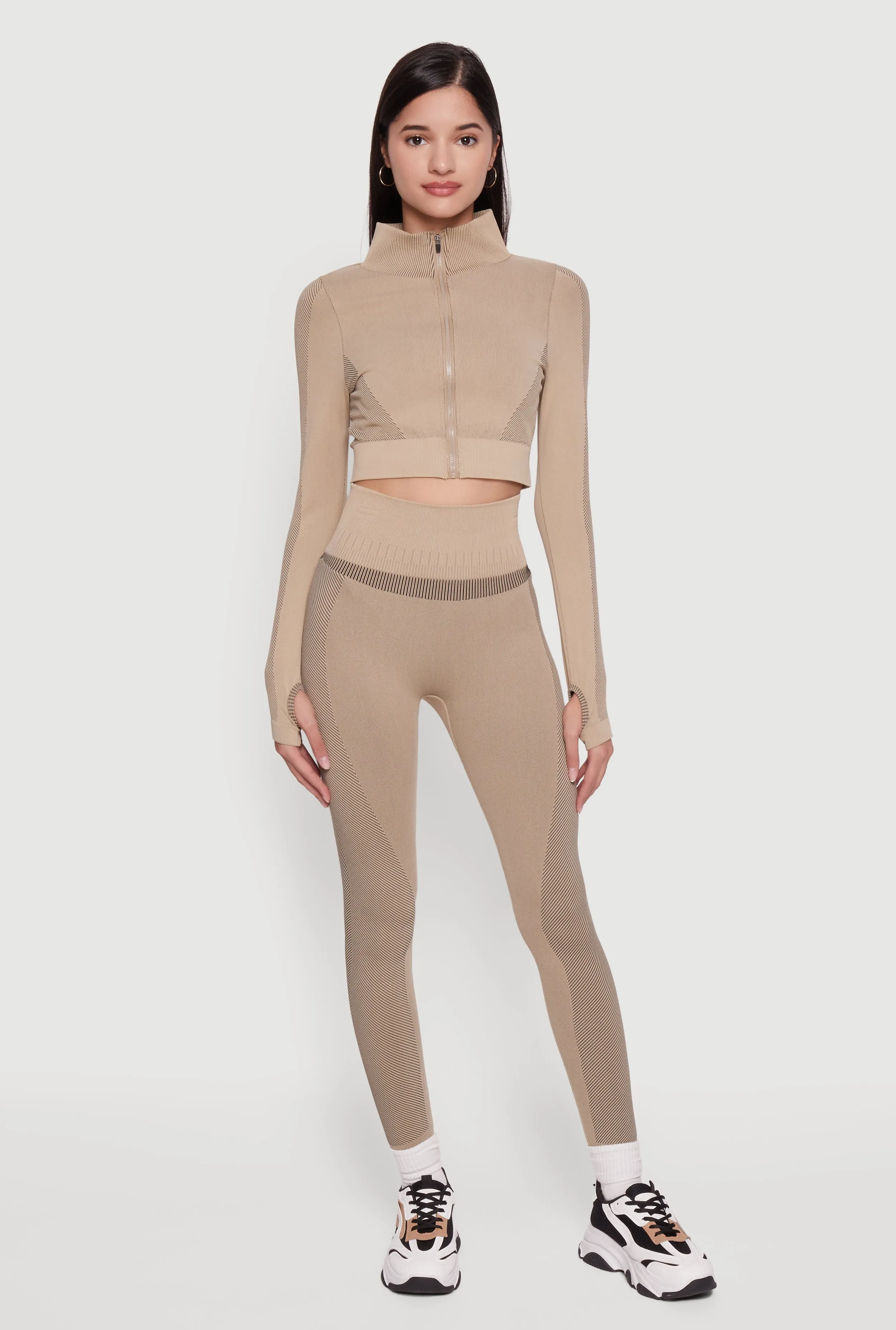 Seamless Compression Rib High Waisted Leggings sold by Rainbow product image thumbnail 4