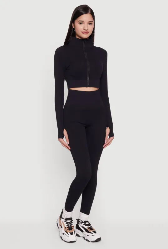 Seamless Compression Rib High Waisted Leggings sold by Rainbow