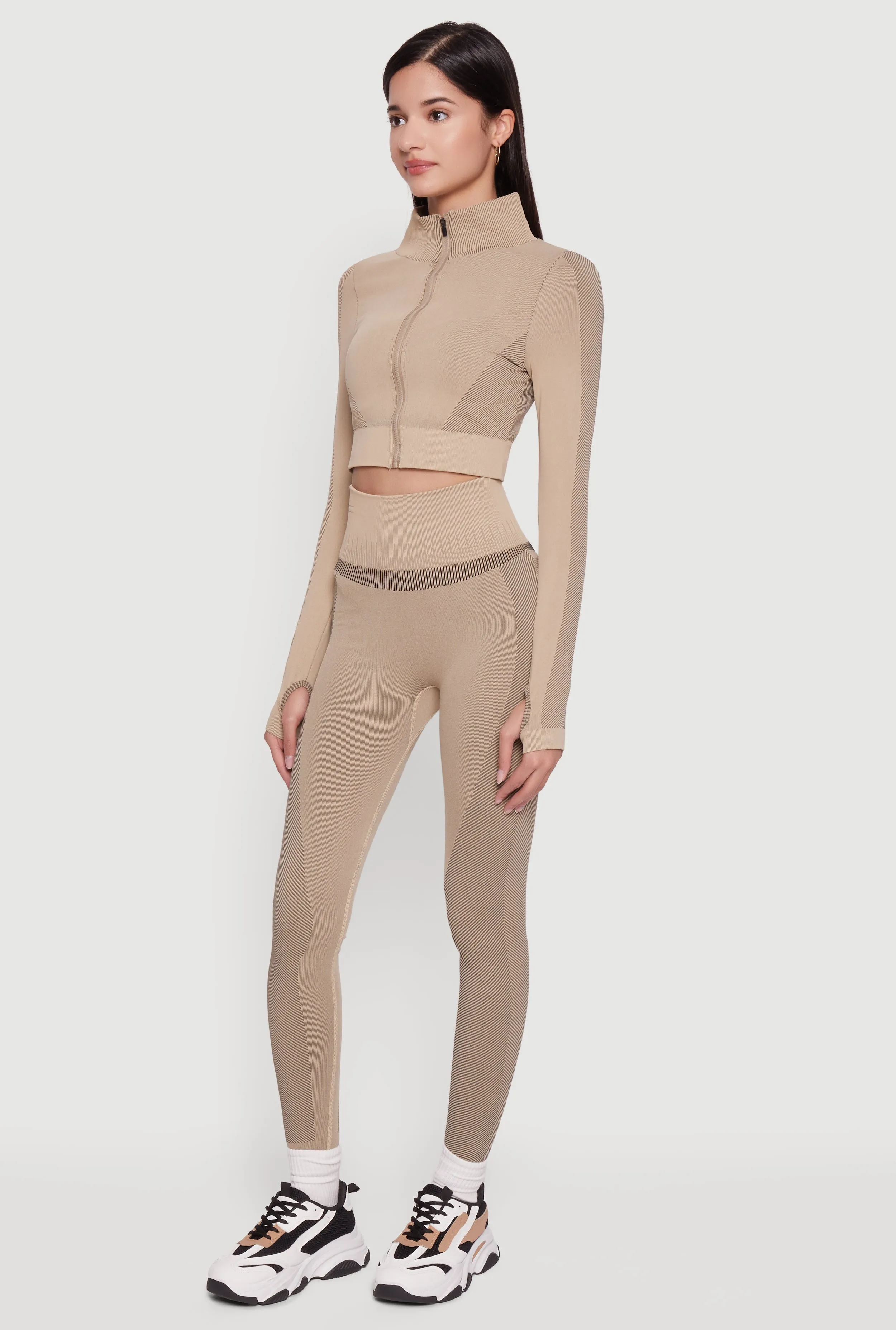 Seamless Compression Rib High Waisted Leggings sold by Rainbow product image thumbnail 2