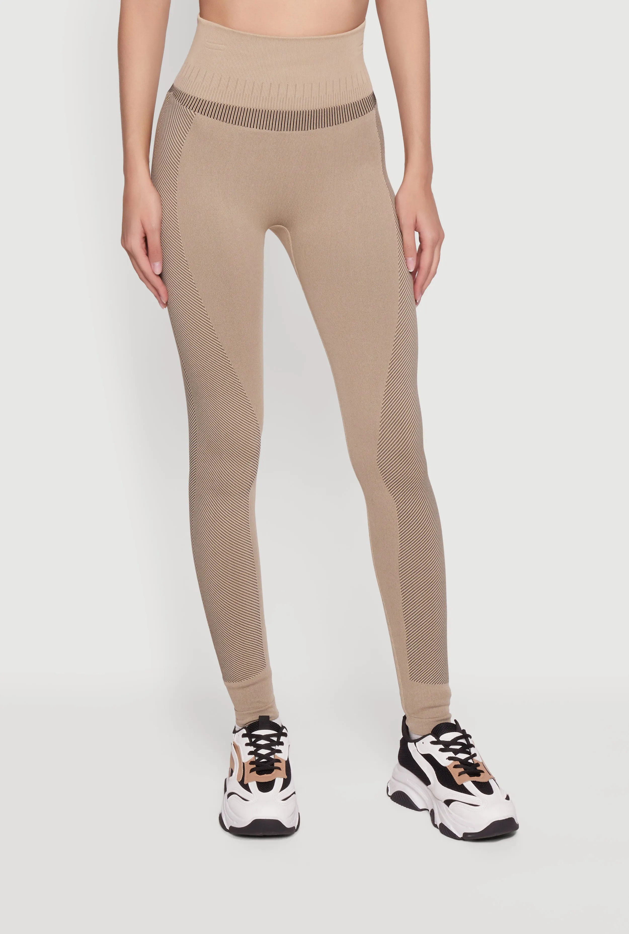 Seamless Compression Rib High Waisted Leggings sold by Rainbow product image thumbnail 3