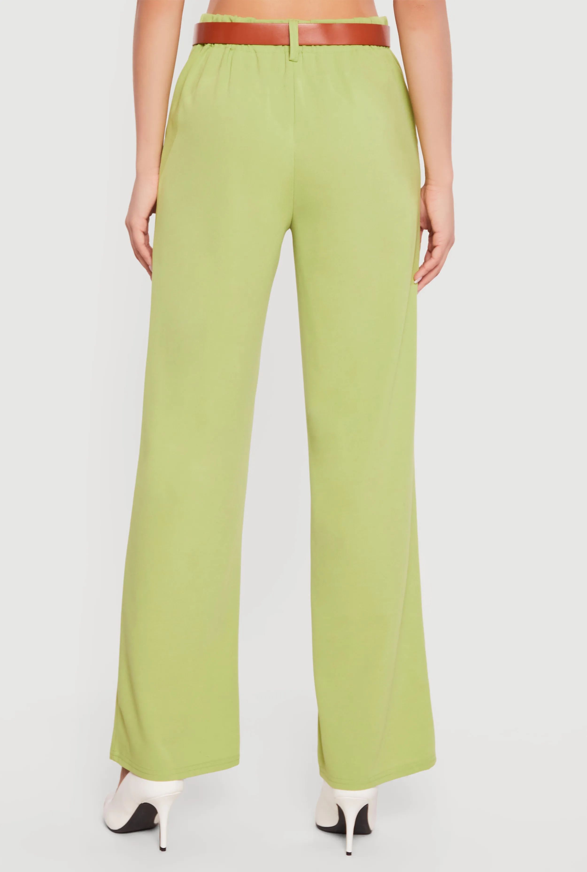 Belted Crepe Knit Wide Leg Dress Pants sold by Rainbow product image thumbnail 5