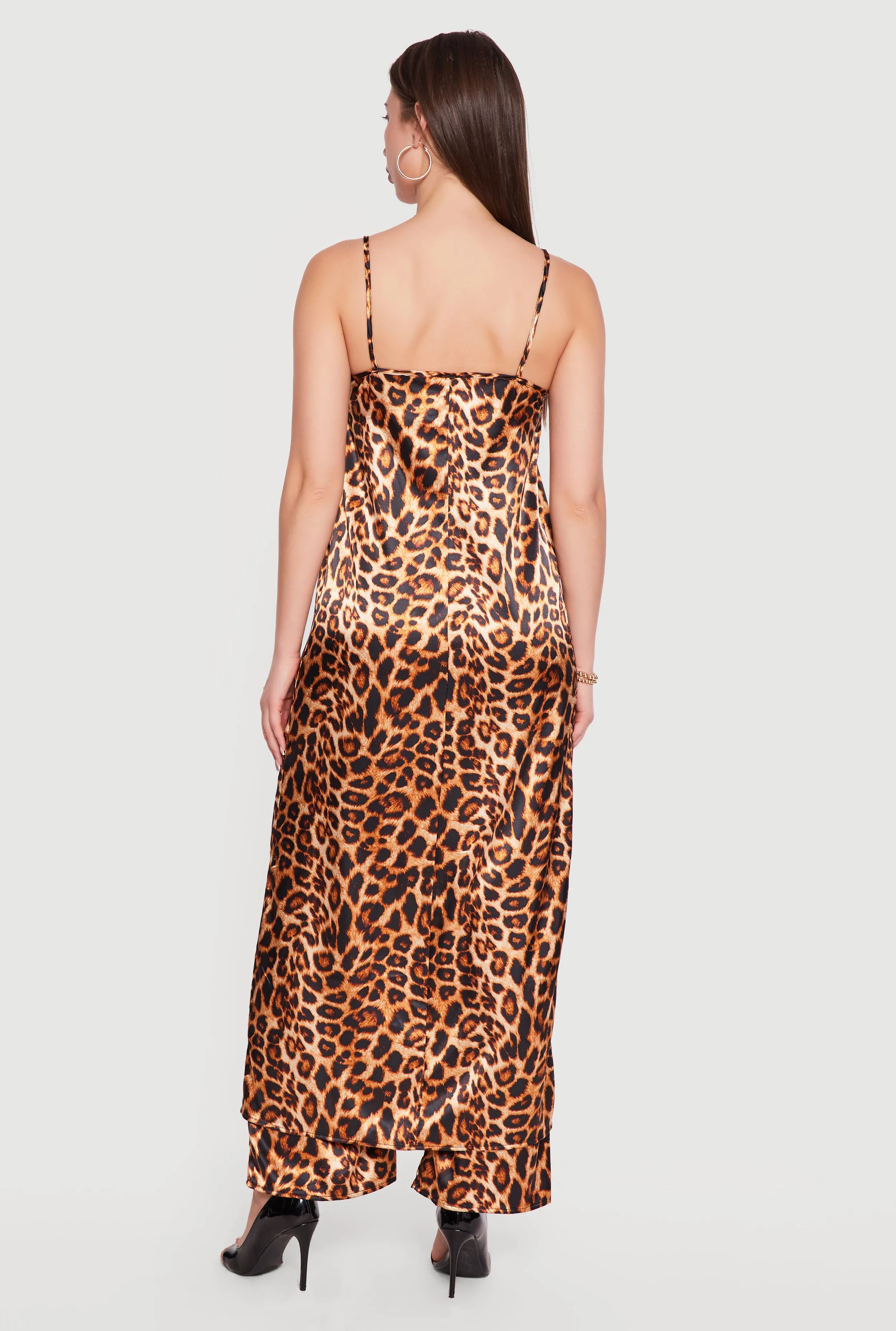 Sleeveless Leopard Print Tie Front Maxi Top sold by Rainbow product image thumbnail 3