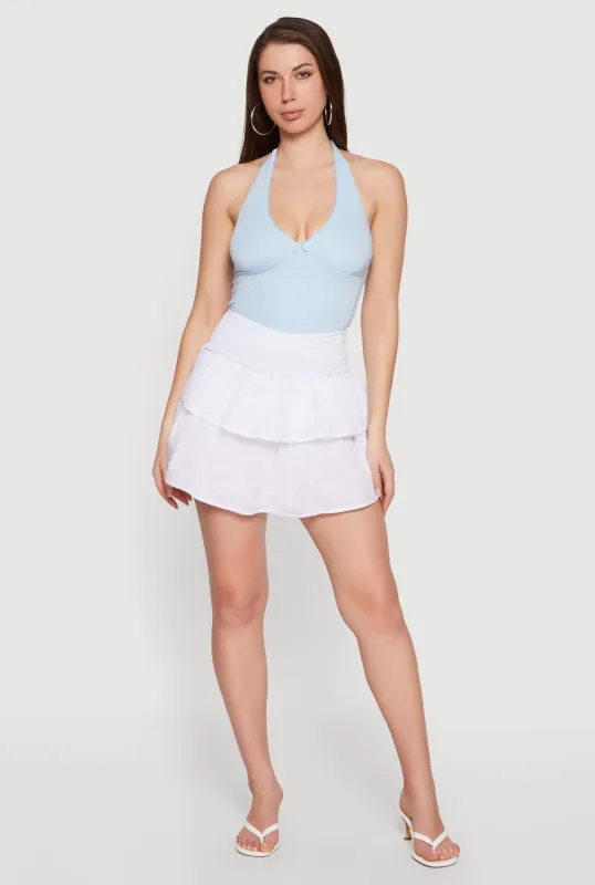 High Waisted Tiered Mini Skort made by Rainbow