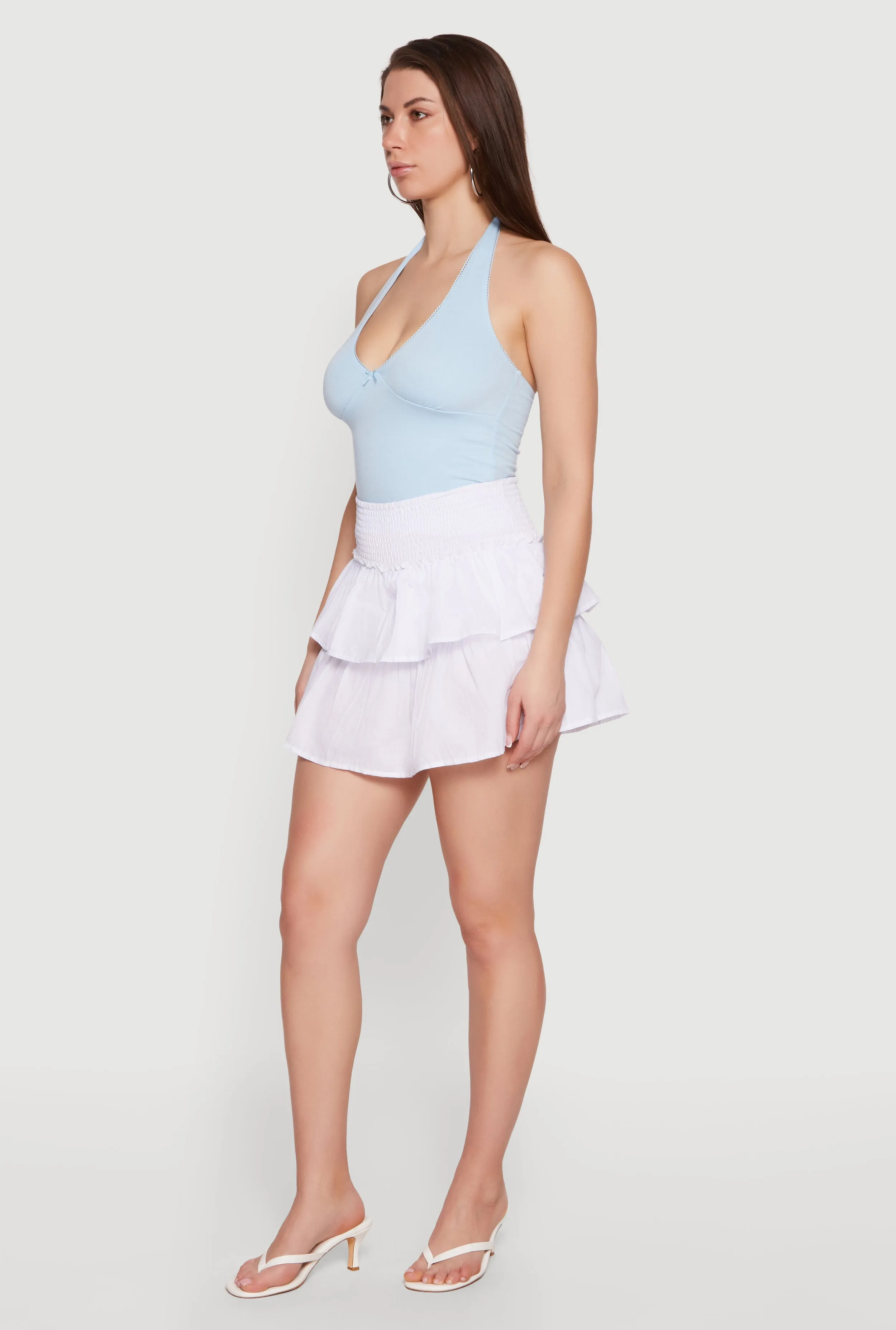 High Waisted Tiered Mini Skort sold by Rainbow product image thumbnail 2