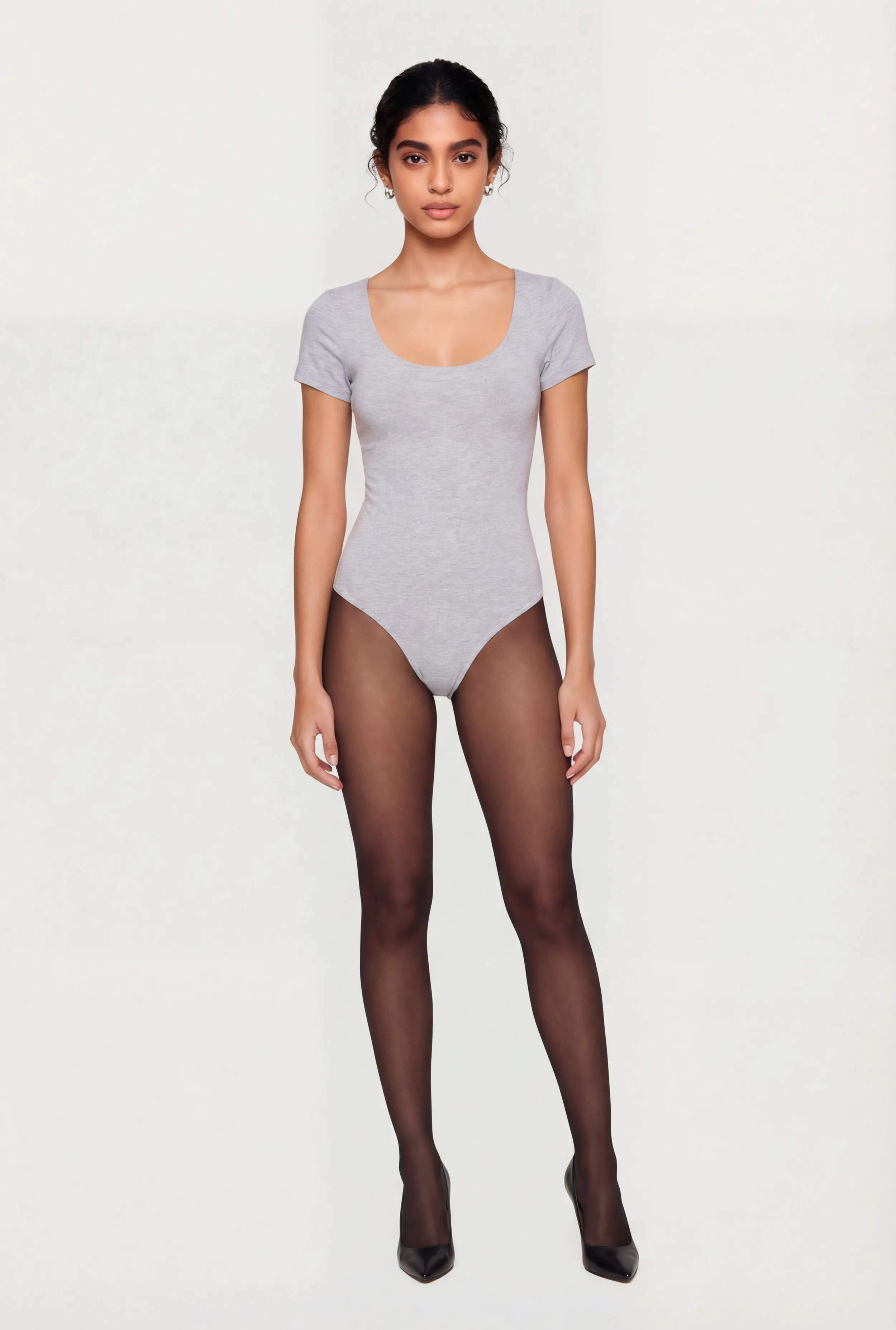 Scoop Neck Double Layered Short Sleeve Bodysuit sold by Rainbow product image thumbnail 5