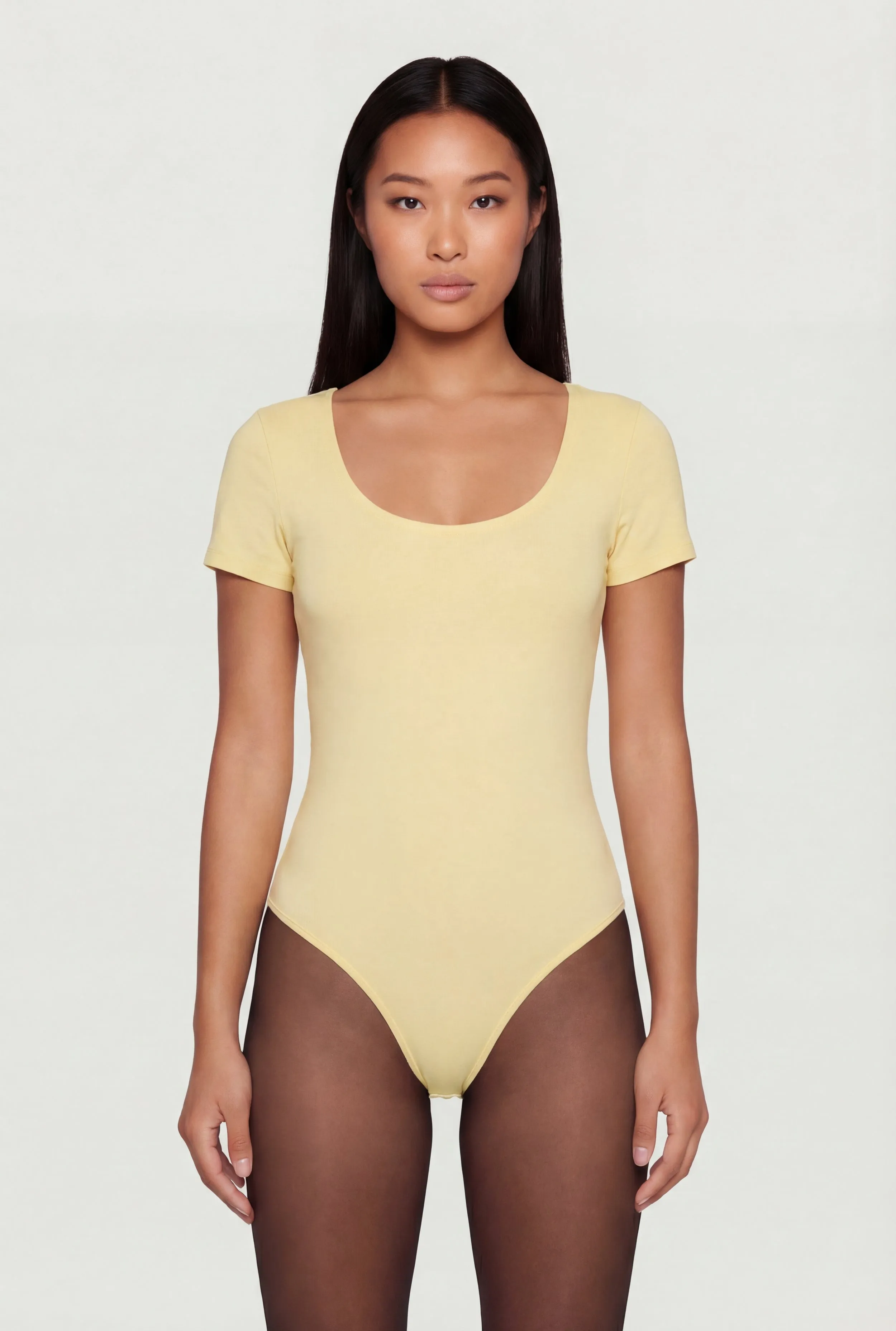 Scoop Neck Double Layered Short Sleeve Bodysuit sold by Rainbow product image thumbnail 2