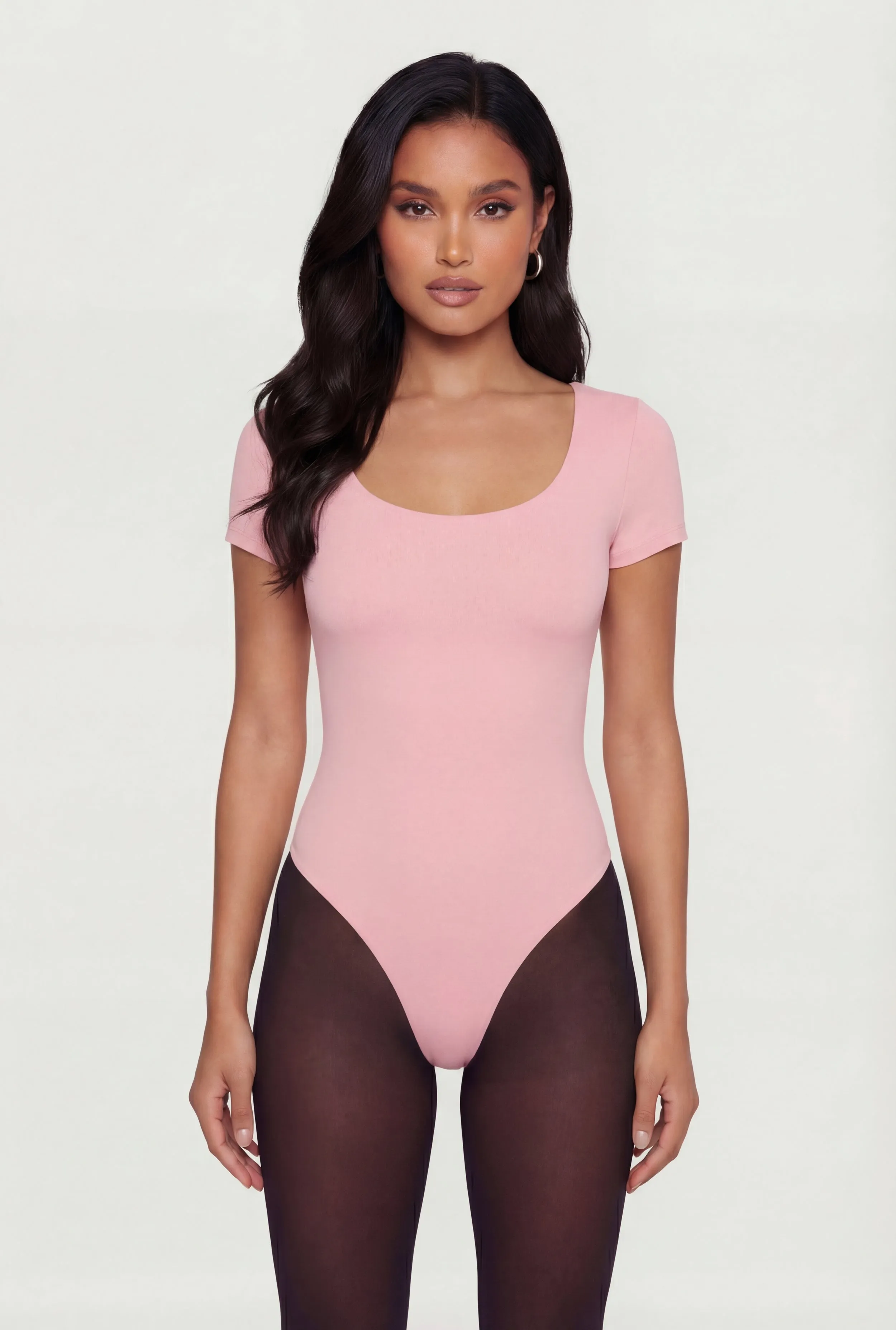 Scoop Neck Double Layered Short Sleeve Bodysuit sold by Rainbow product image thumbnail 2