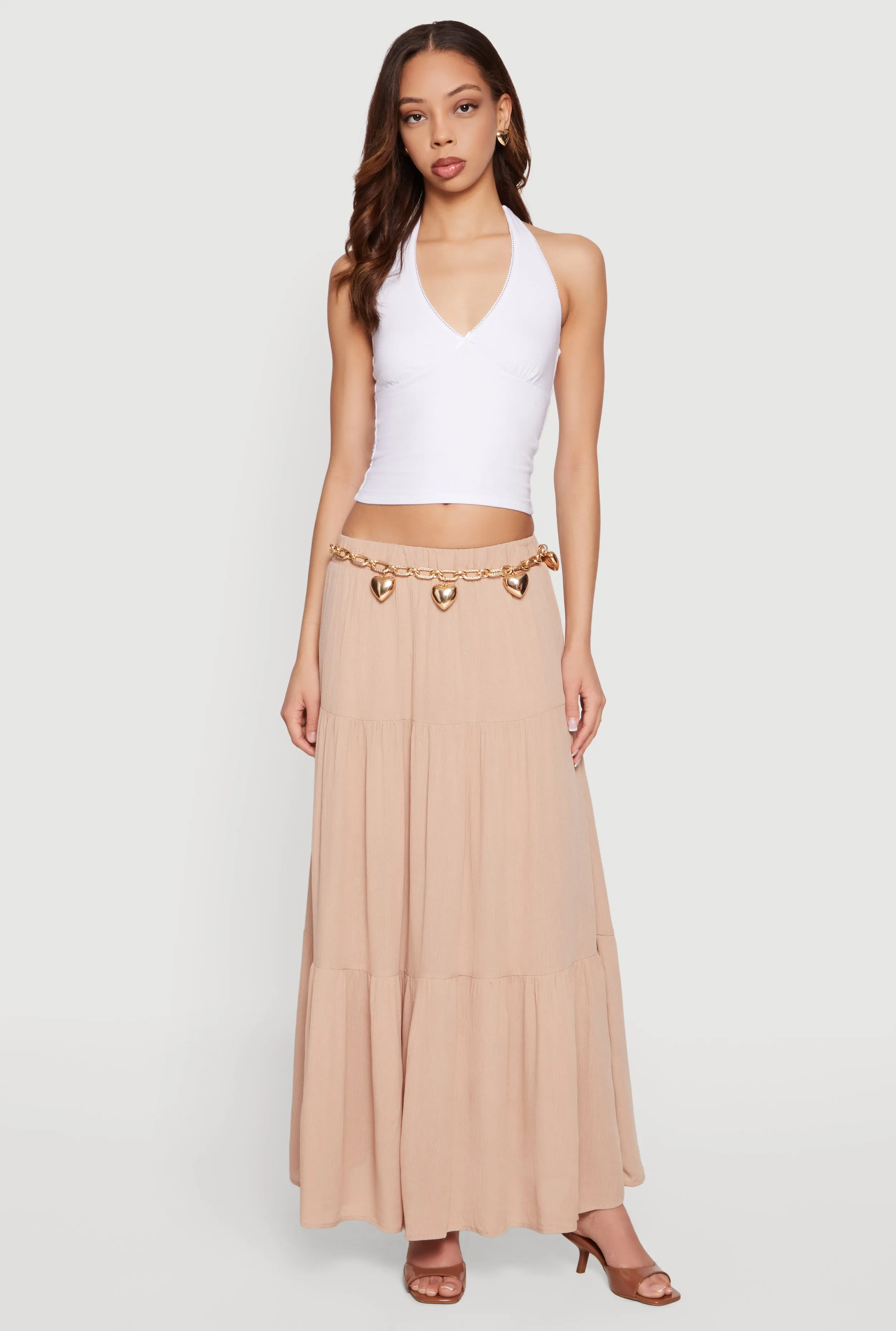 Lace Trim Bow Detail Tie Neck Halter Top sold by Rainbow product image thumbnail 4