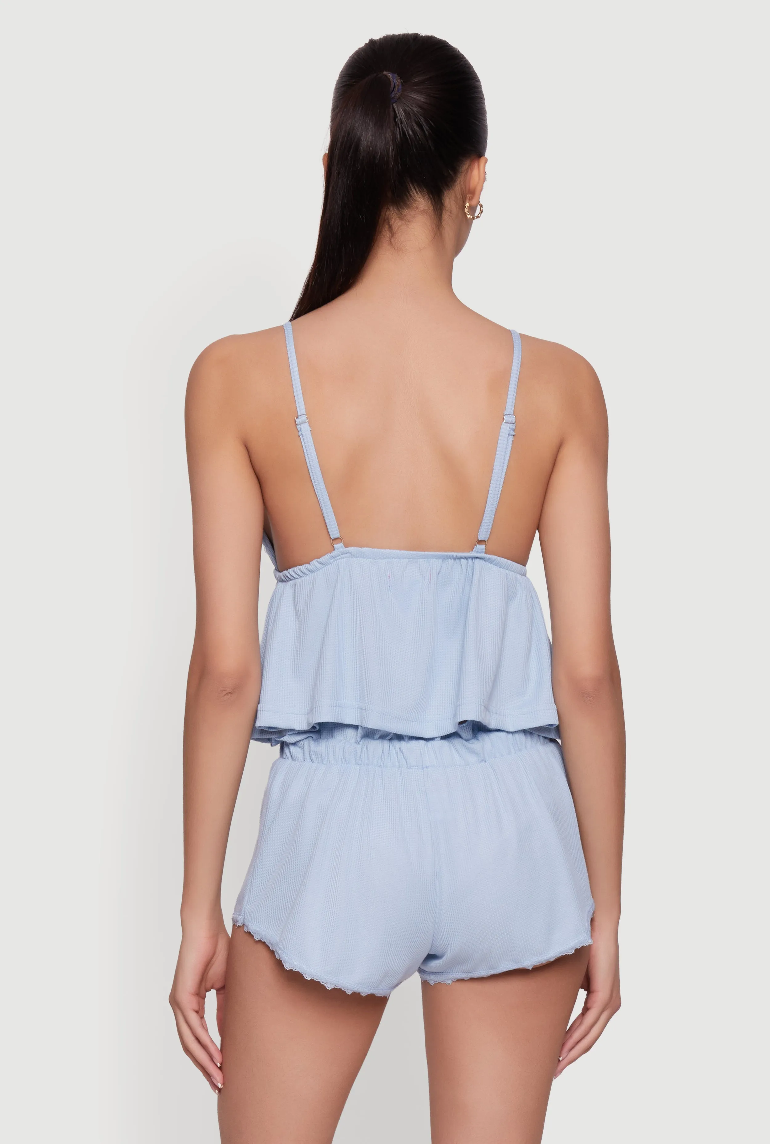 Waffle Knit Pajama Cami and Shorts Set sold by Rainbow product image thumbnail 2