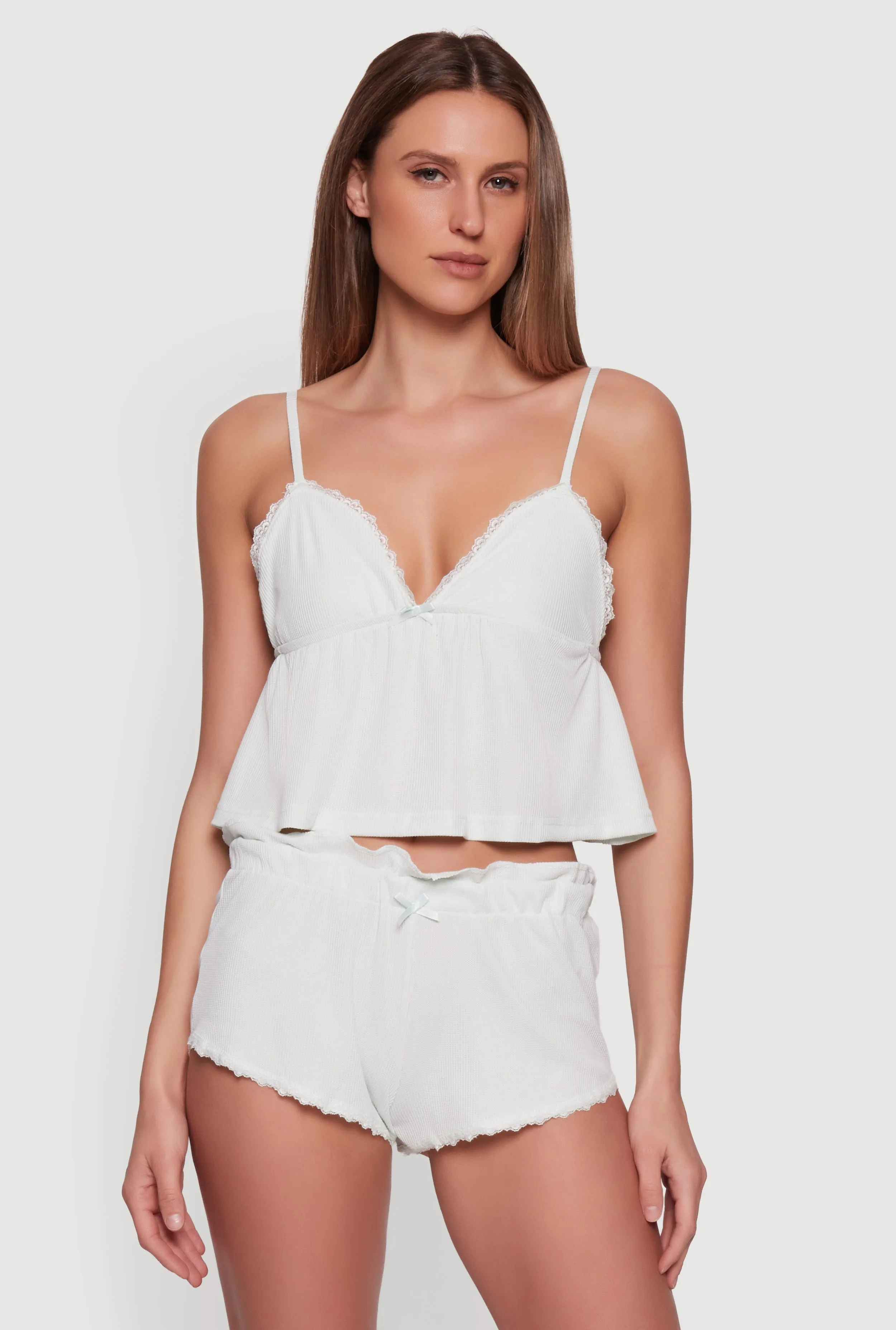 Waffle Knit Pajama Cami and Shorts Set sold by Rainbow