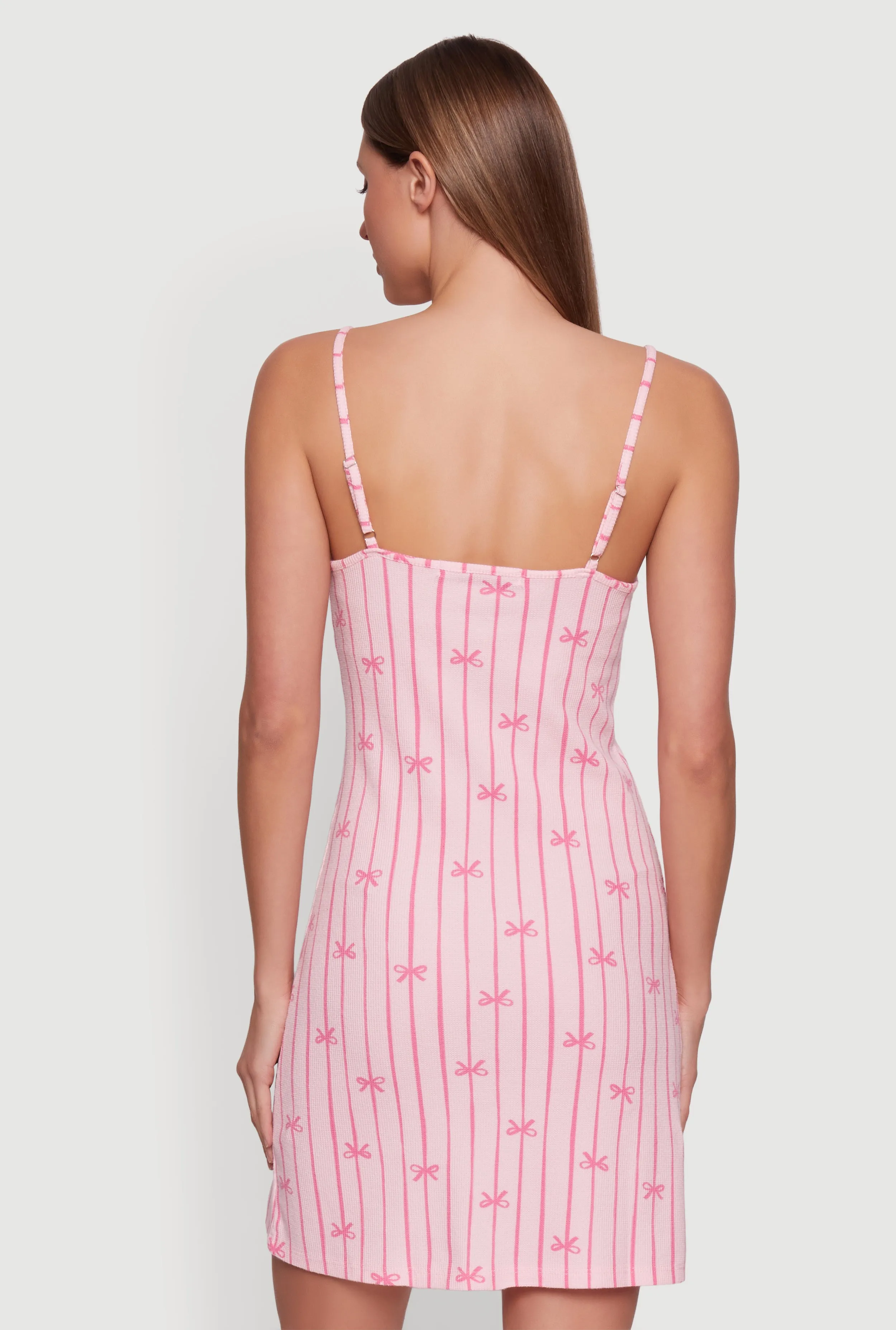 Lace Trim Patterned Waffle Knit Nightgown sold by Rainbow product image thumbnail 2