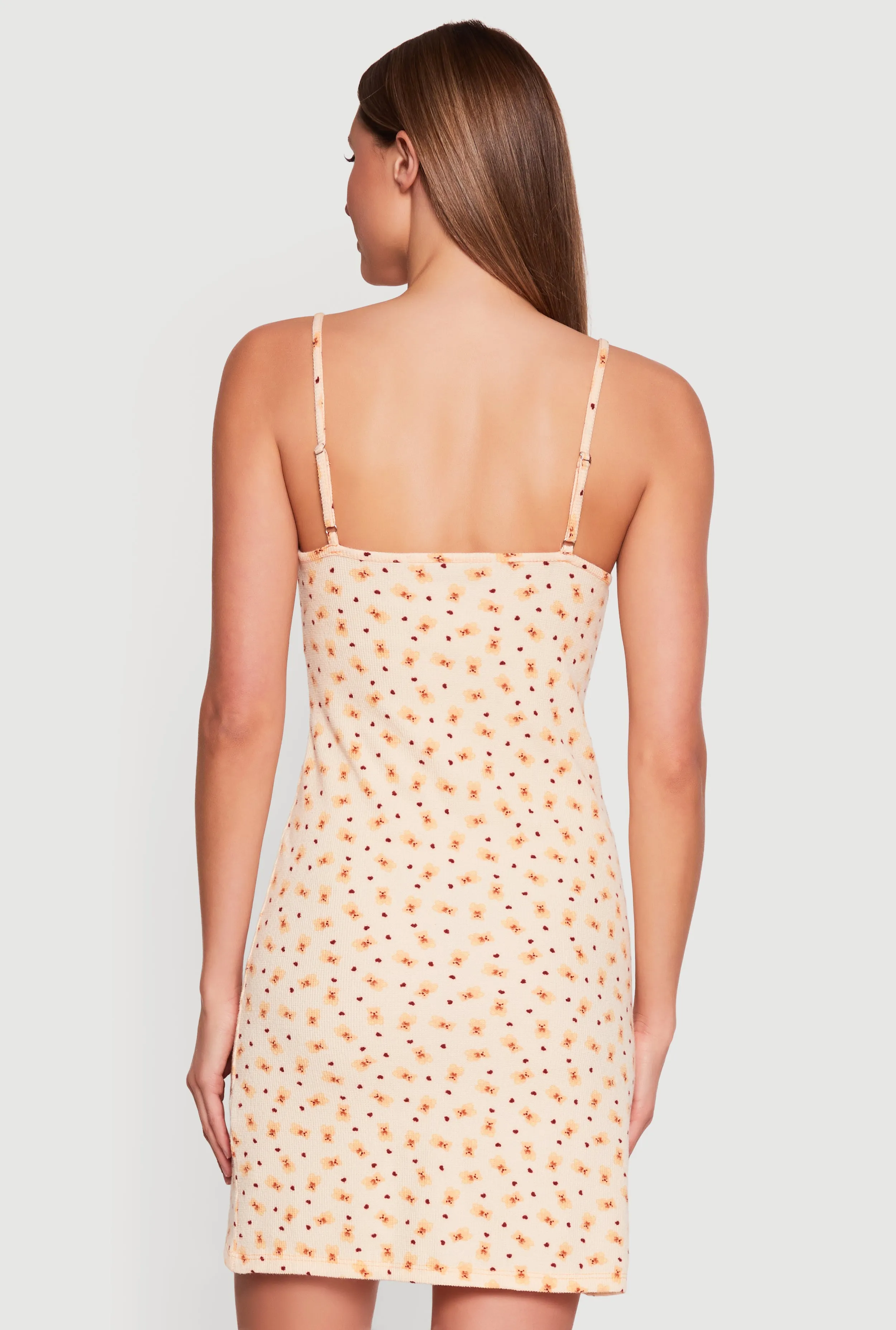 Lace Trim Patterned Waffle Knit Nightgown sold by Rainbow product image thumbnail 2