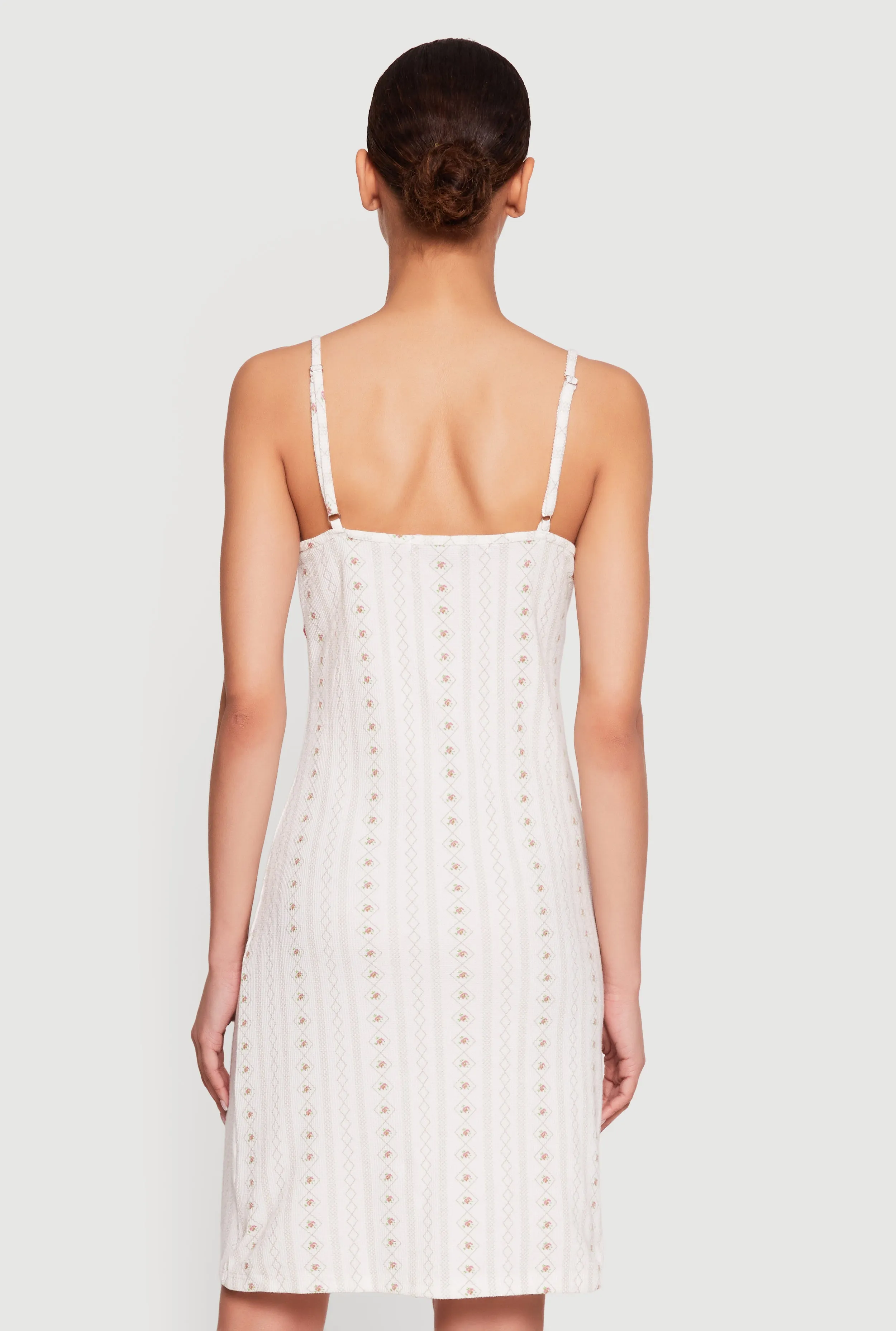 Lace Trim Patterned Waffle Knit Nightgown sold by Rainbow product image thumbnail 2