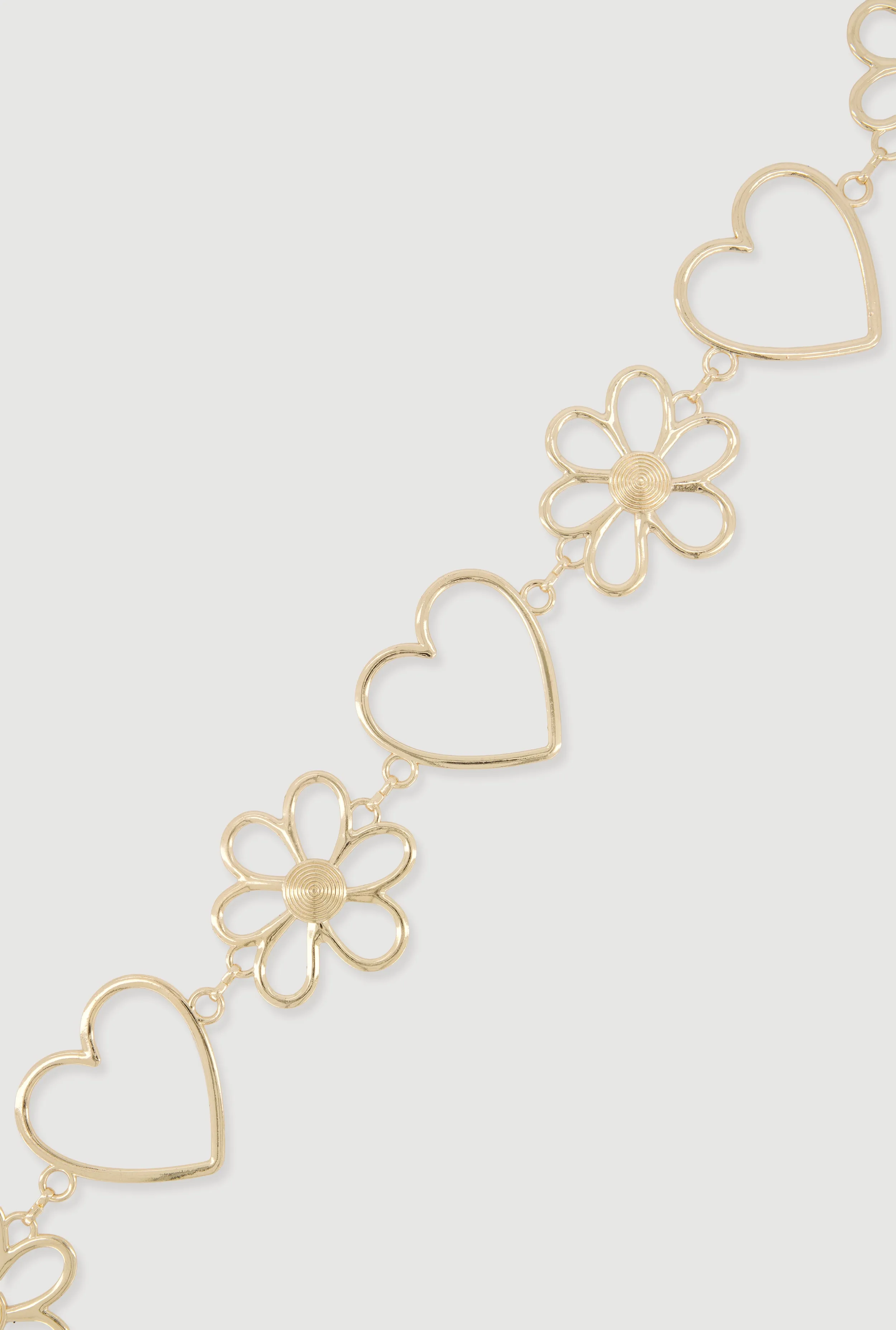 Metallic Flower and Heart Chain Belt sold by Rainbow product image thumbnail 3