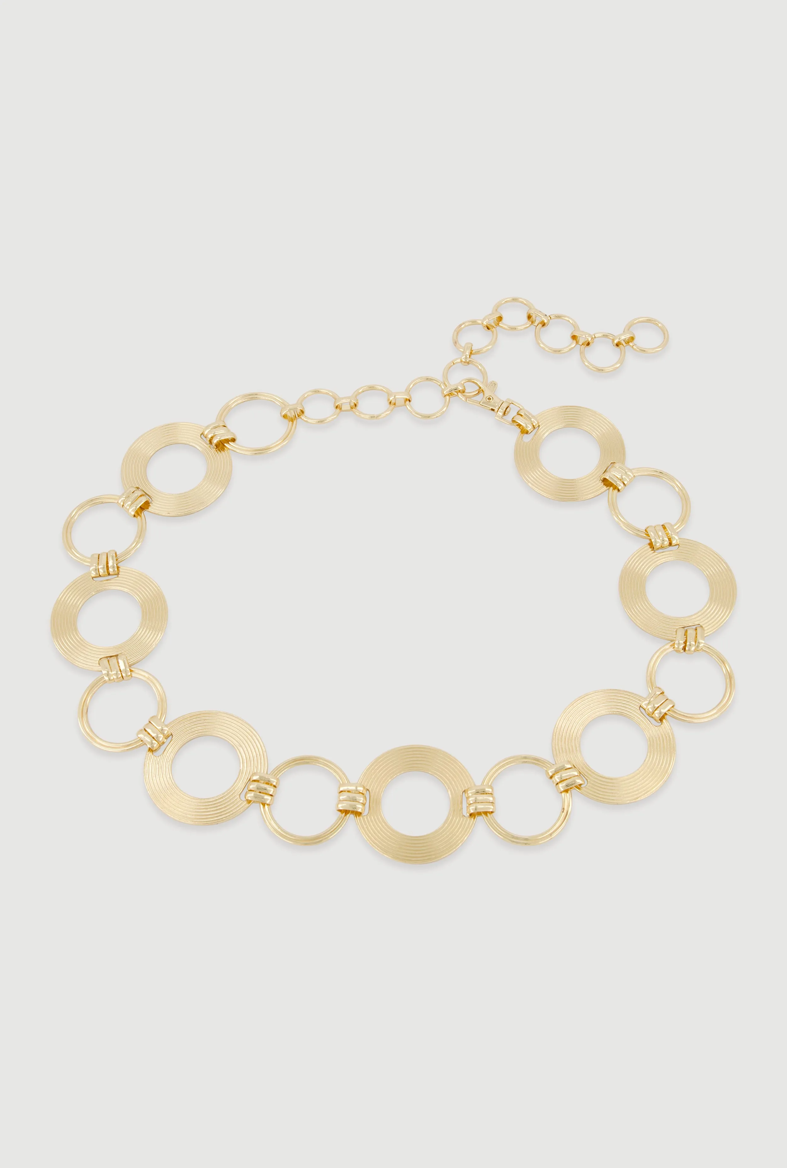 Metallic Circle Chain Belt sold by Rainbow