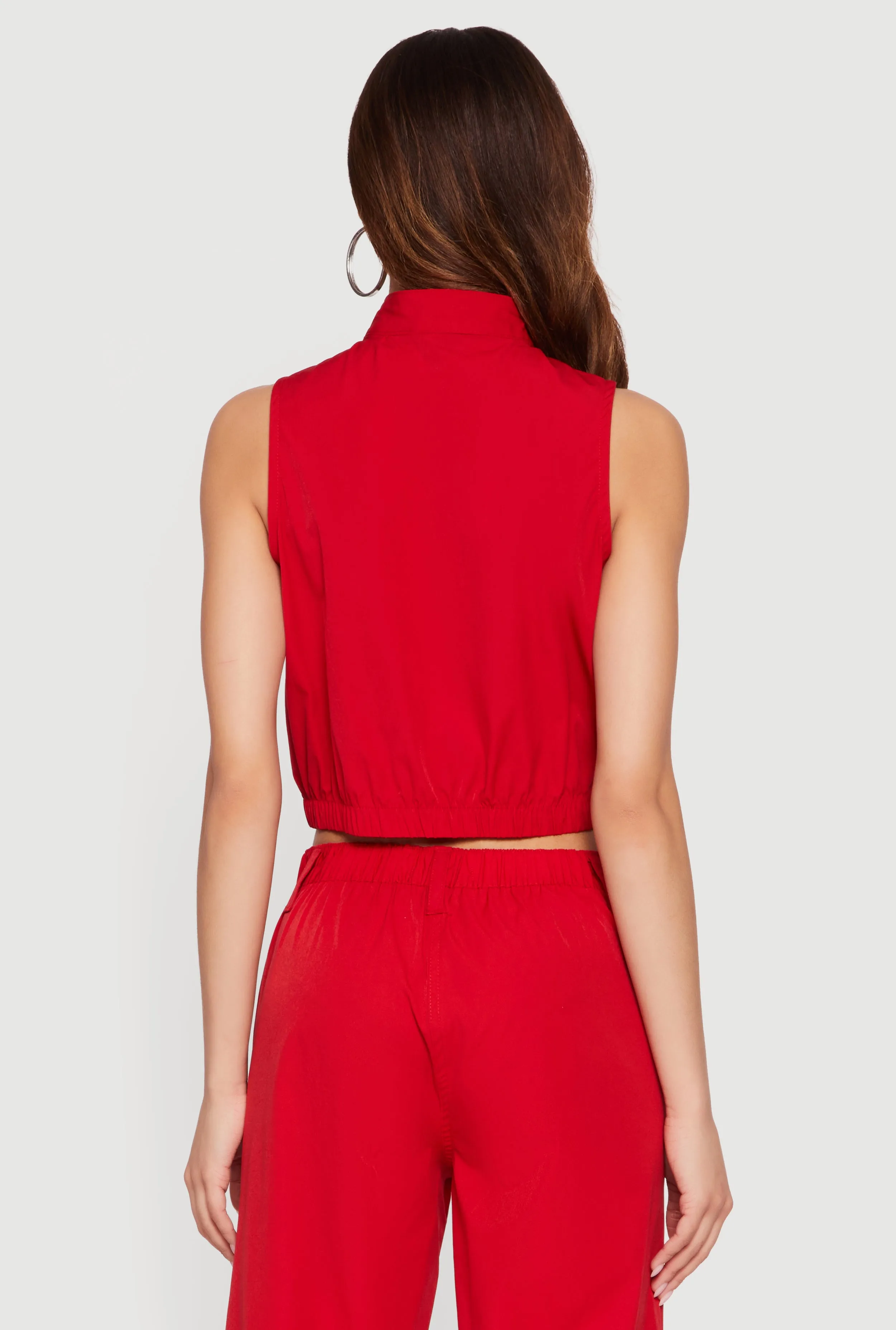 Nylon Cropped Zip Front Windbreaker Vest sold by Rainbow product image thumbnail 5