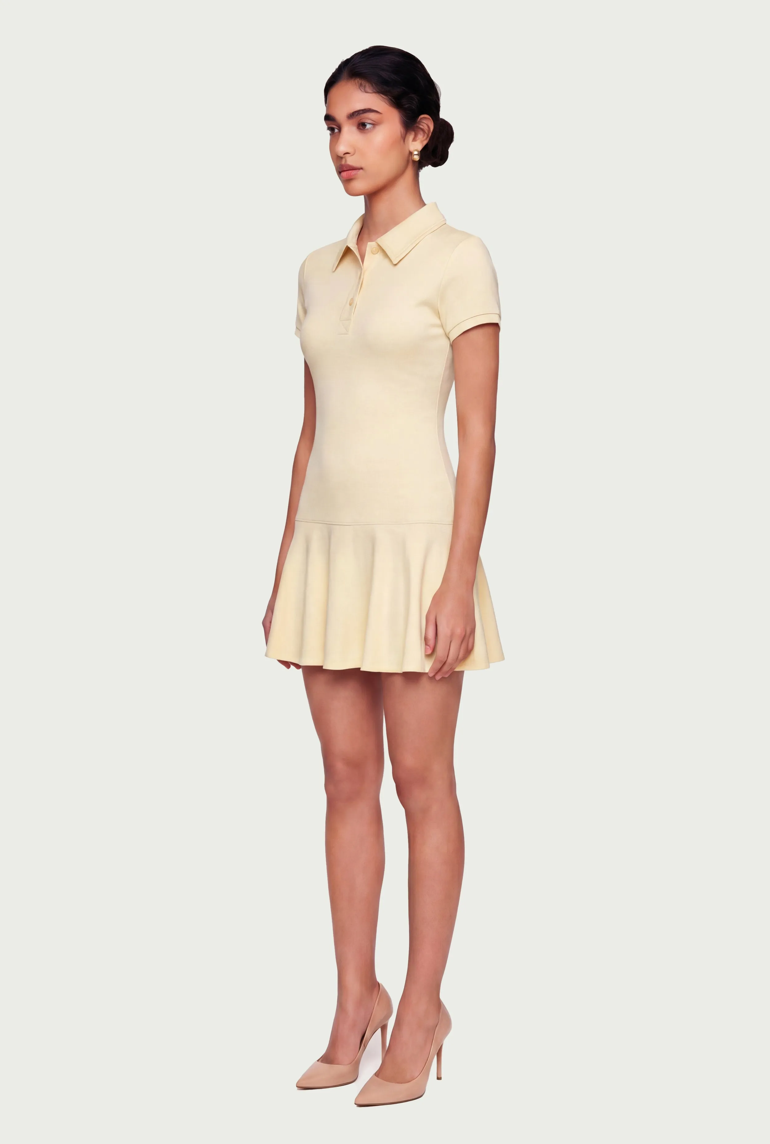 Solid Short Sleeve Polo Skater Dress sold by Rainbow product image thumbnail 2