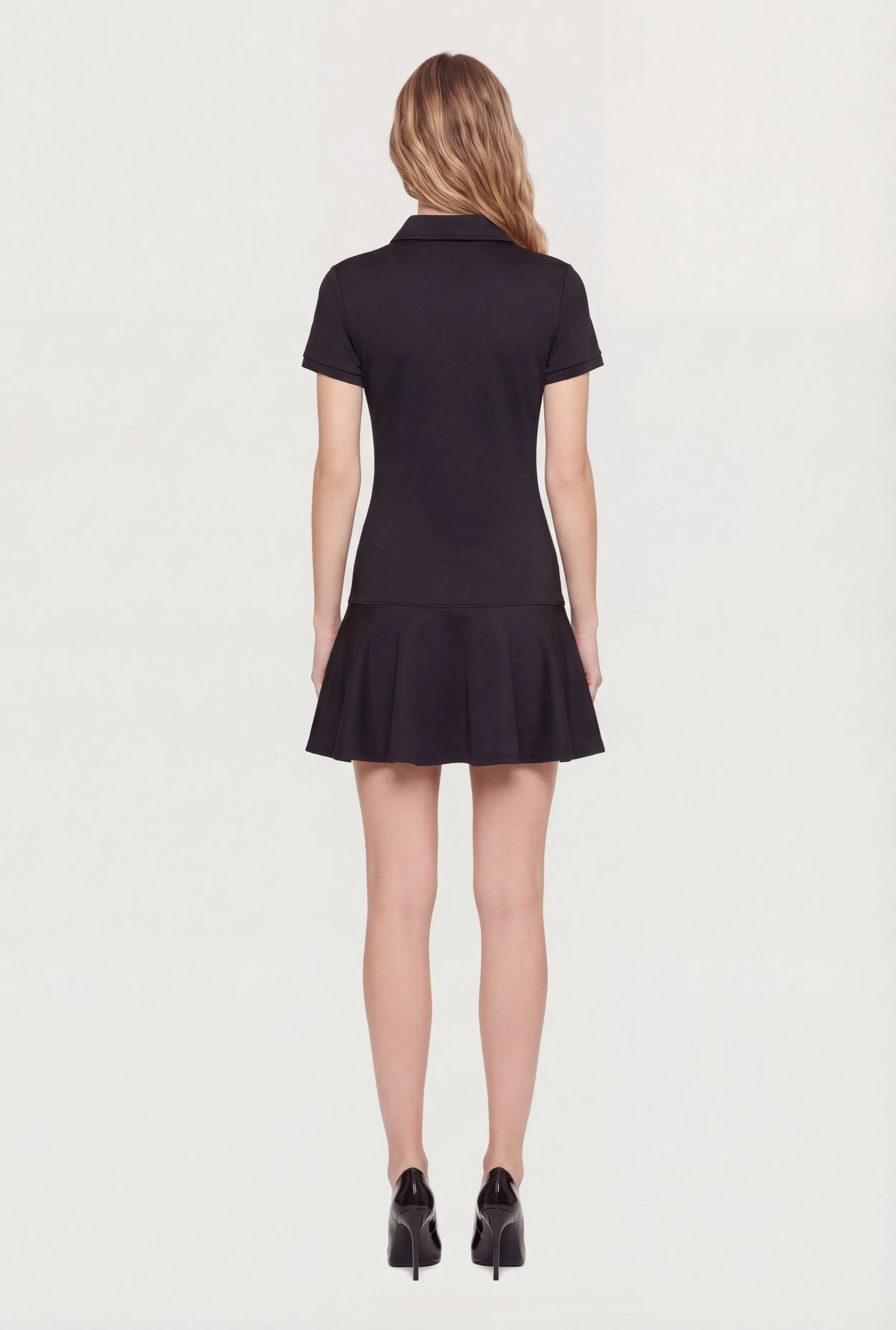 Solid Short Sleeve Polo Skater Dress sold by Rainbow product image thumbnail 3