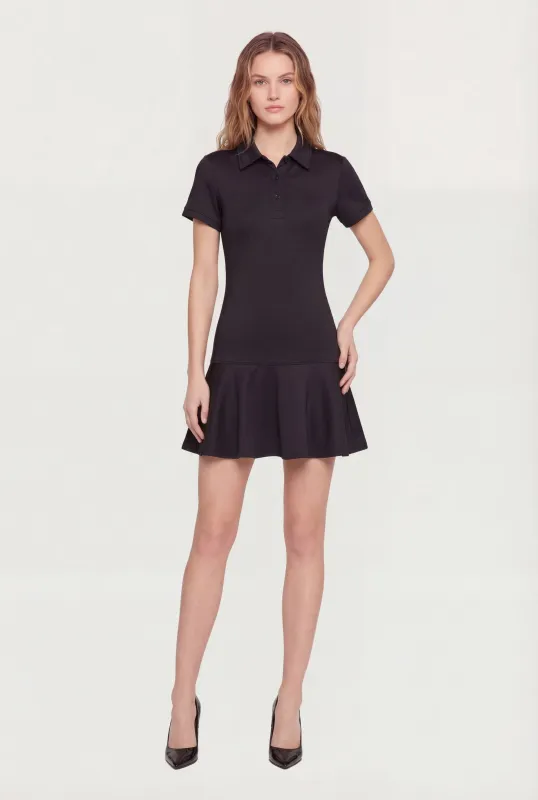 Solid Short Sleeve Polo Skater Dress made by Rainbow