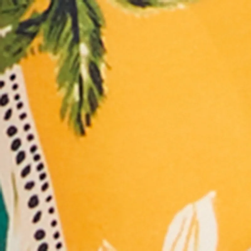 Tropical Border Print Smocked Tiered Ruffle Halter Dress sold by Rainbow product image thumbnail 4