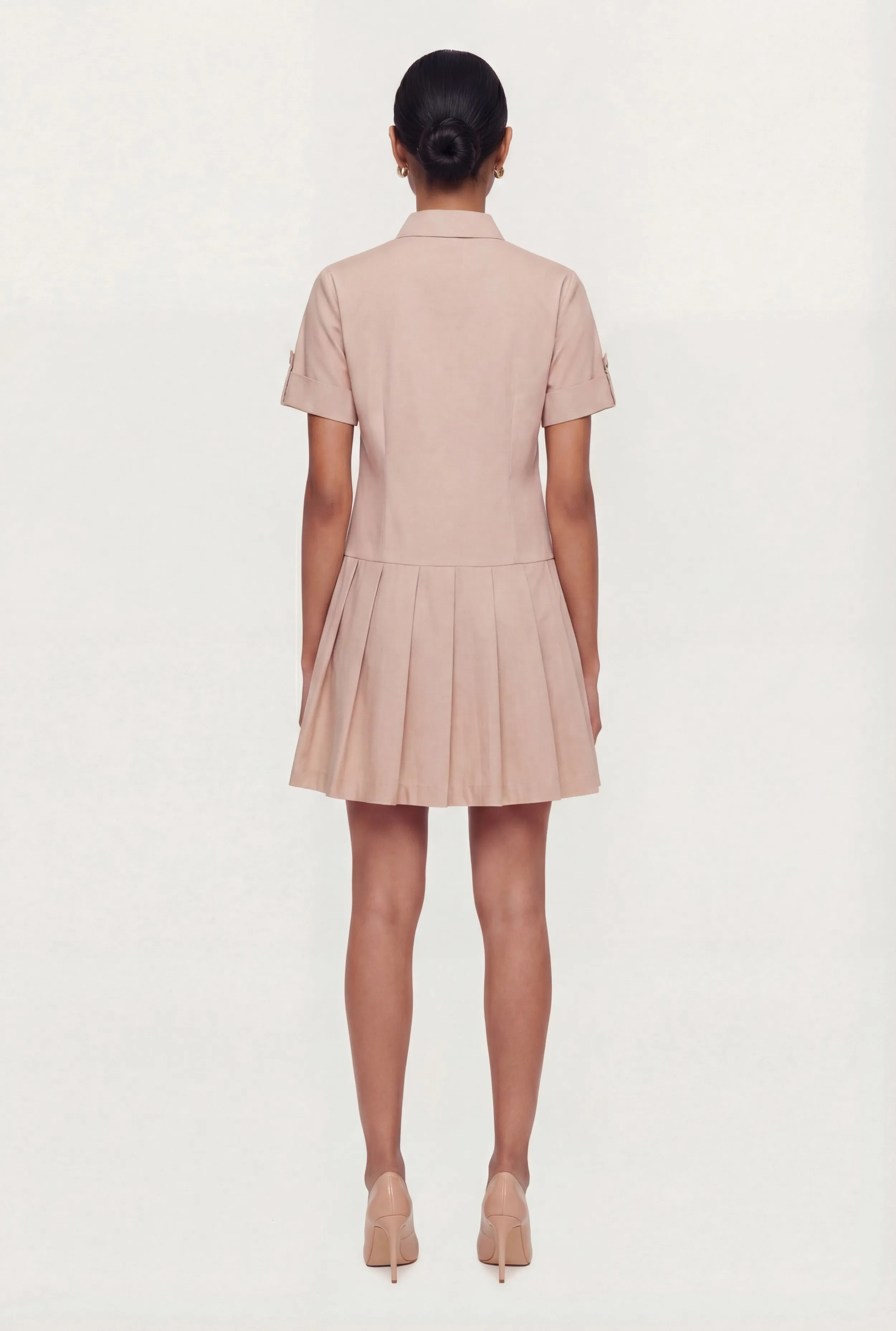 Poplin Short Sleeve Skater Shirt Dress sold by Rainbow product image thumbnail 3