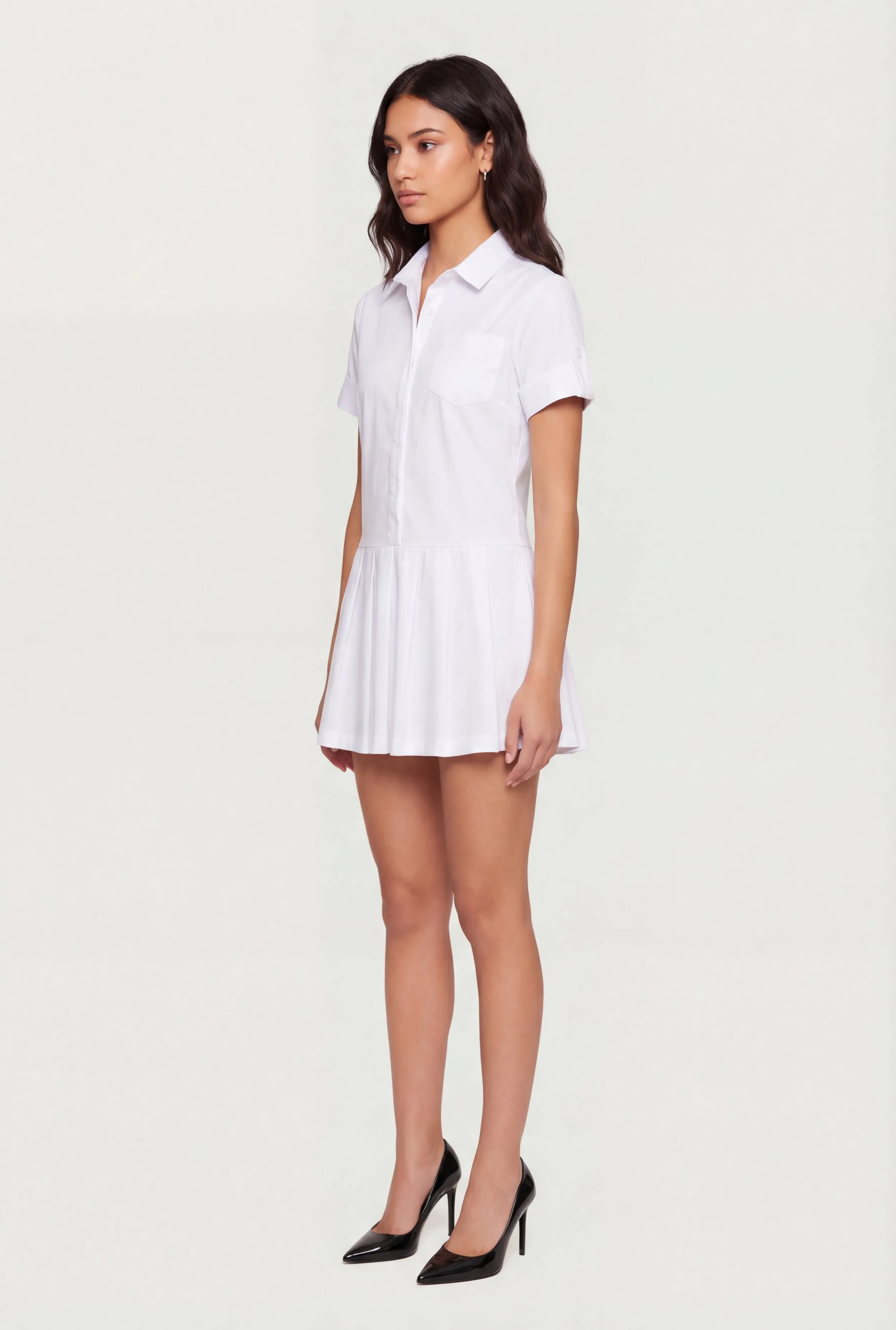 Poplin Short Sleeve Skater Shirt Dress sold by Rainbow product image thumbnail 2