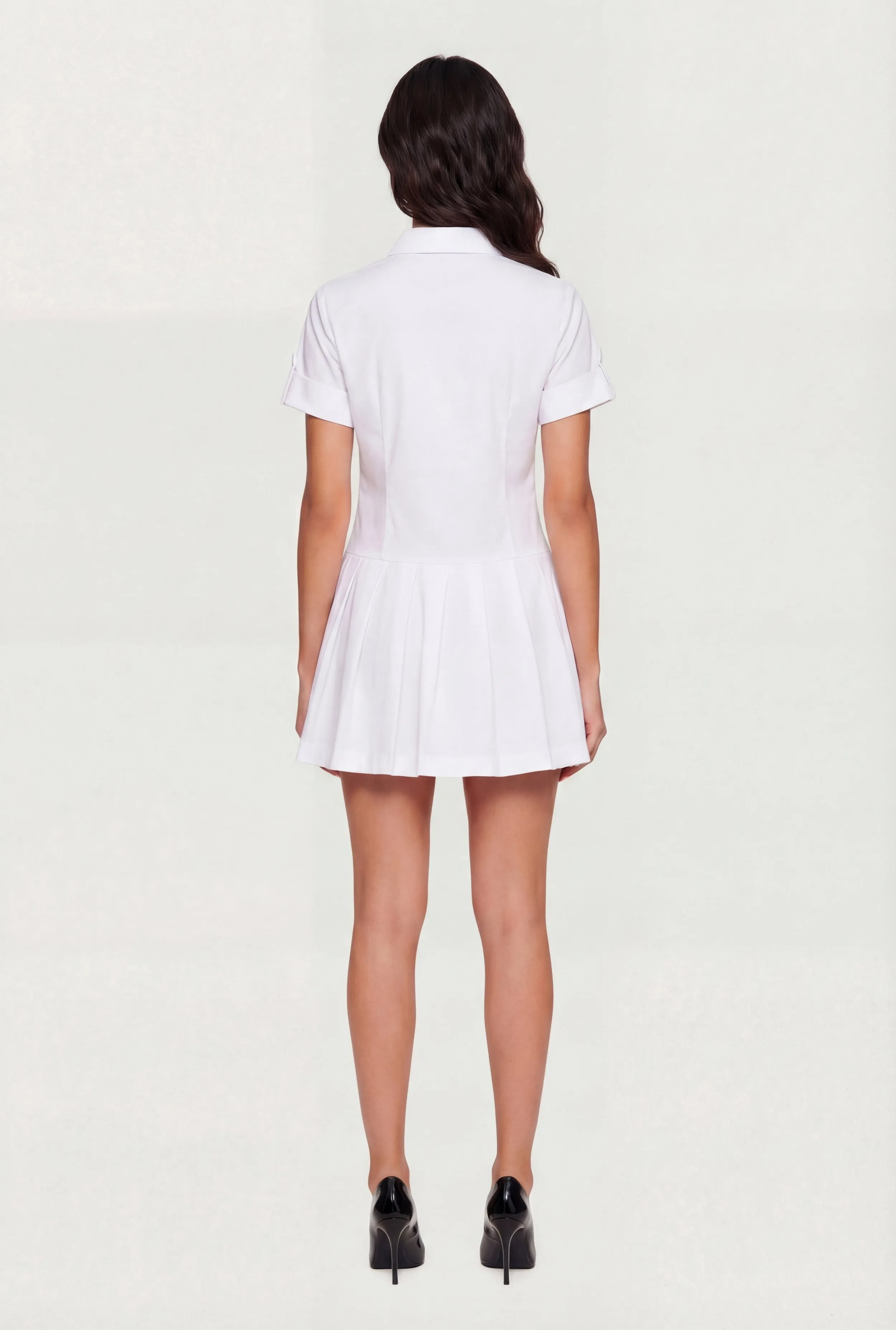 Poplin Short Sleeve Skater Shirt Dress sold by Rainbow product image thumbnail 3