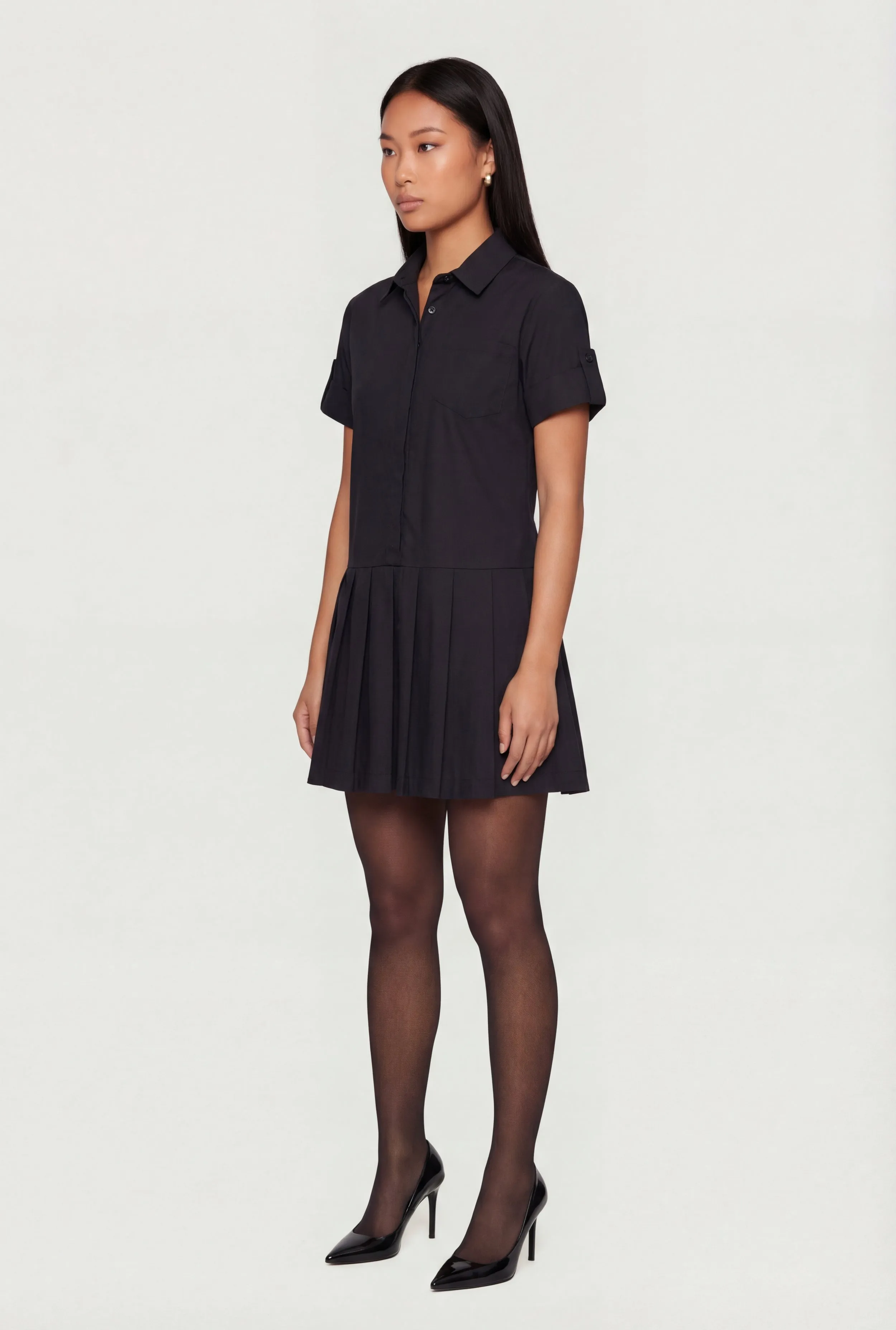 Poplin Short Sleeve Skater Shirt Dress sold by Rainbow product image thumbnail 2