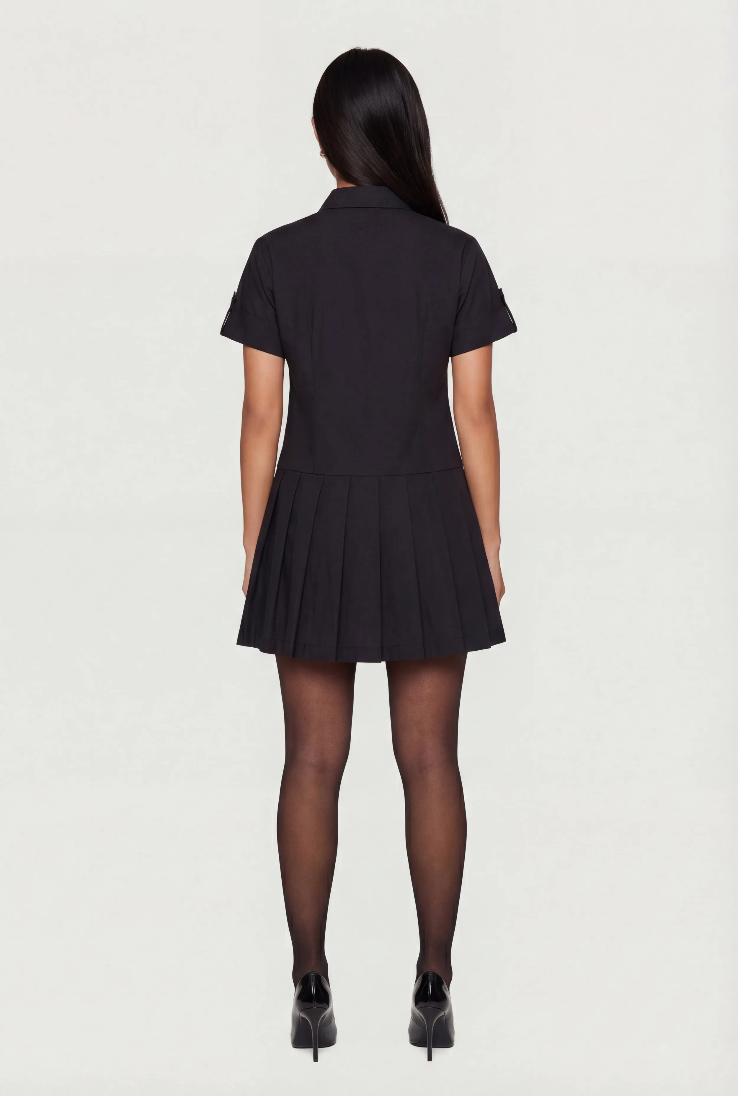 Poplin Short Sleeve Skater Shirt Dress sold by Rainbow product image thumbnail 3