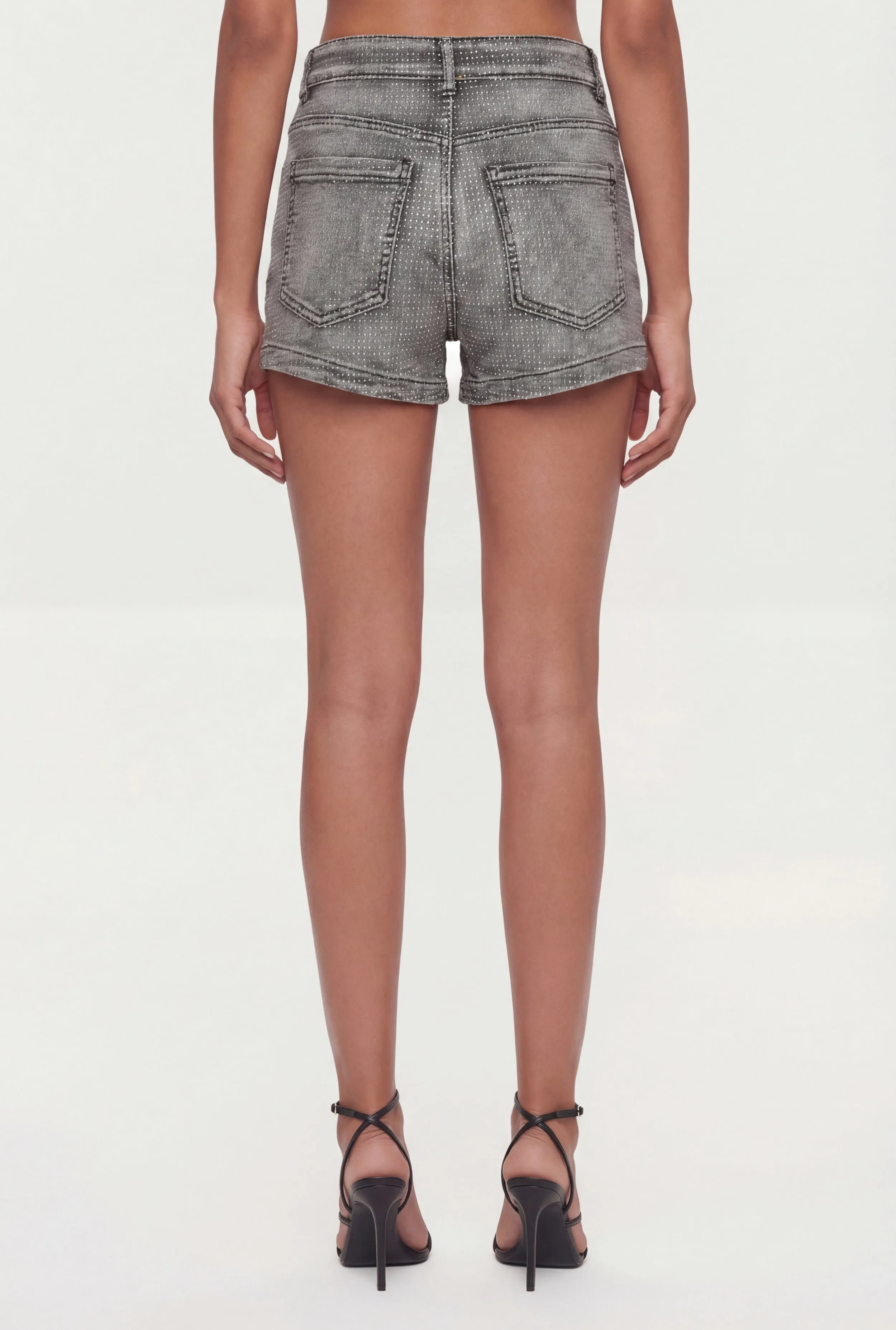 Rhinestone Studded Denim Shorts sold by Rainbow product image thumbnail 5