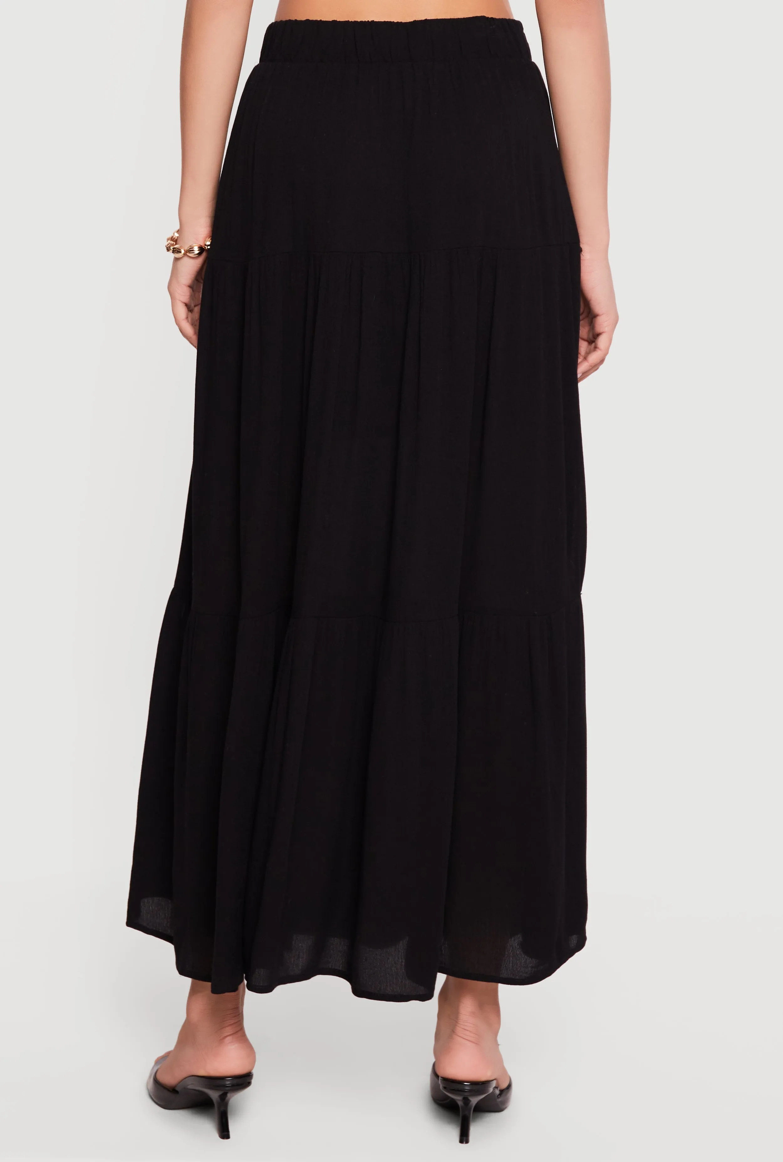 Gauze Knit Tiered Maxi Skirt sold by Rainbow product image thumbnail 5