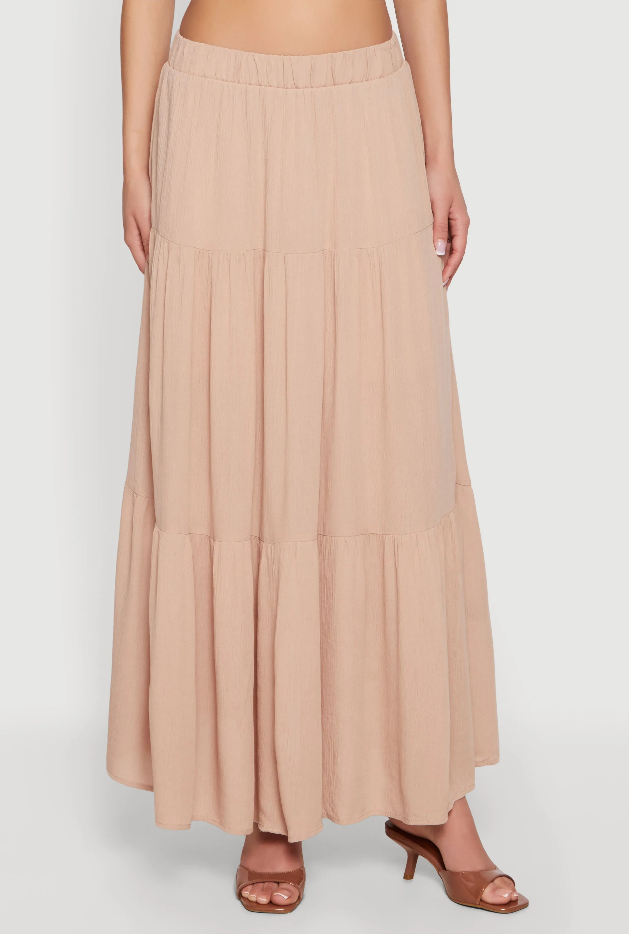 Gauze Knit Tiered Maxi Skirt sold by Rainbow product image thumbnail 3