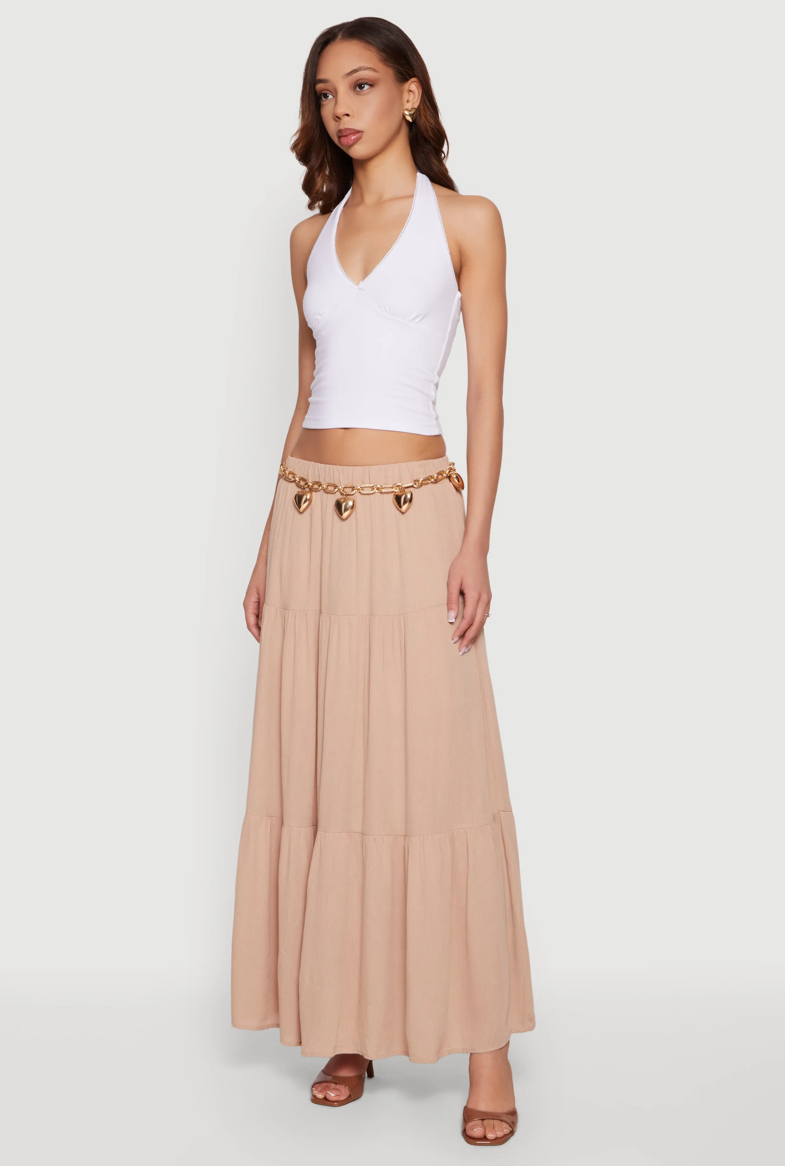 Gauze Knit Tiered Maxi Skirt sold by Rainbow product image thumbnail 2