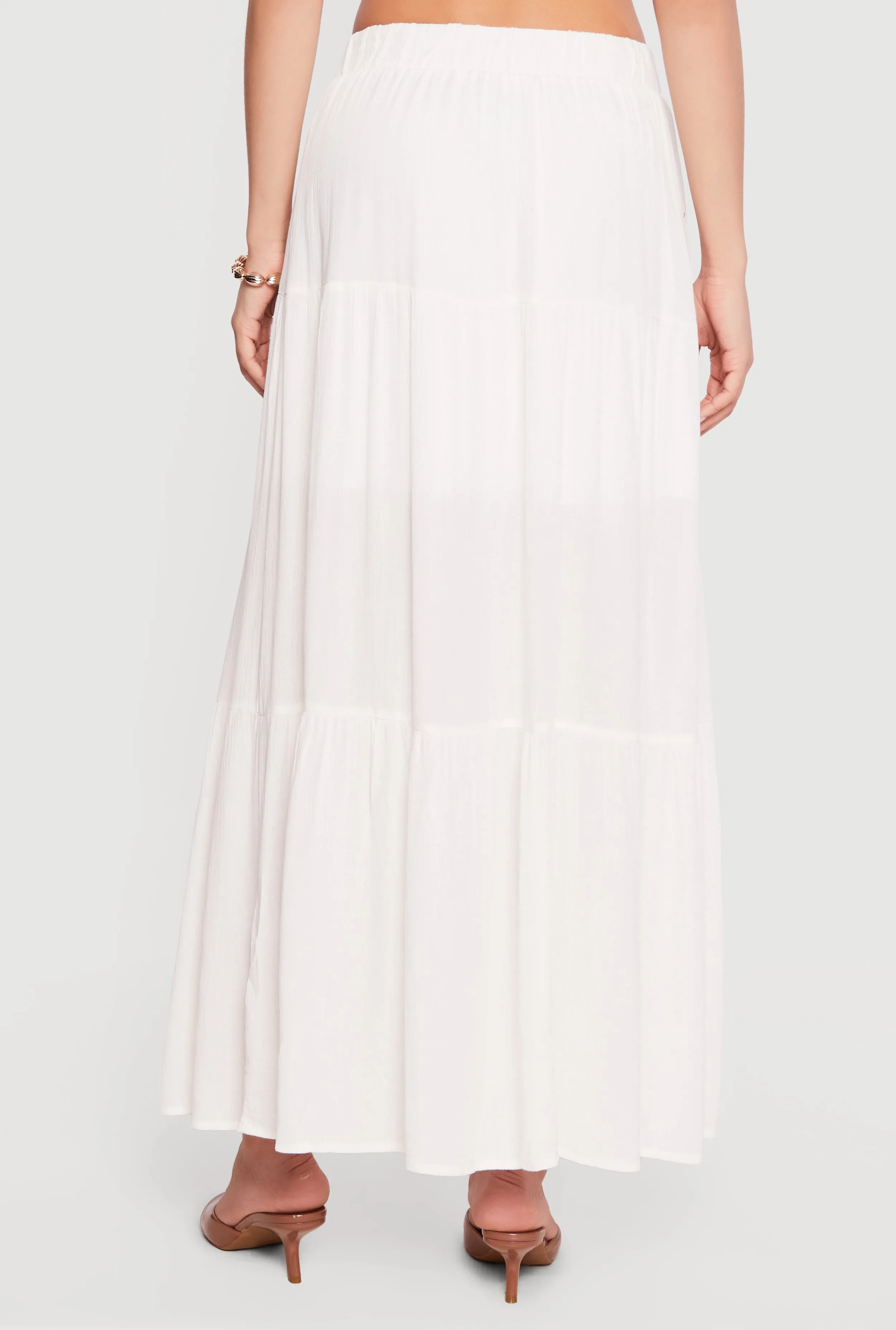 Gauze Knit Tiered Maxi Skirt sold by Rainbow product image thumbnail 5