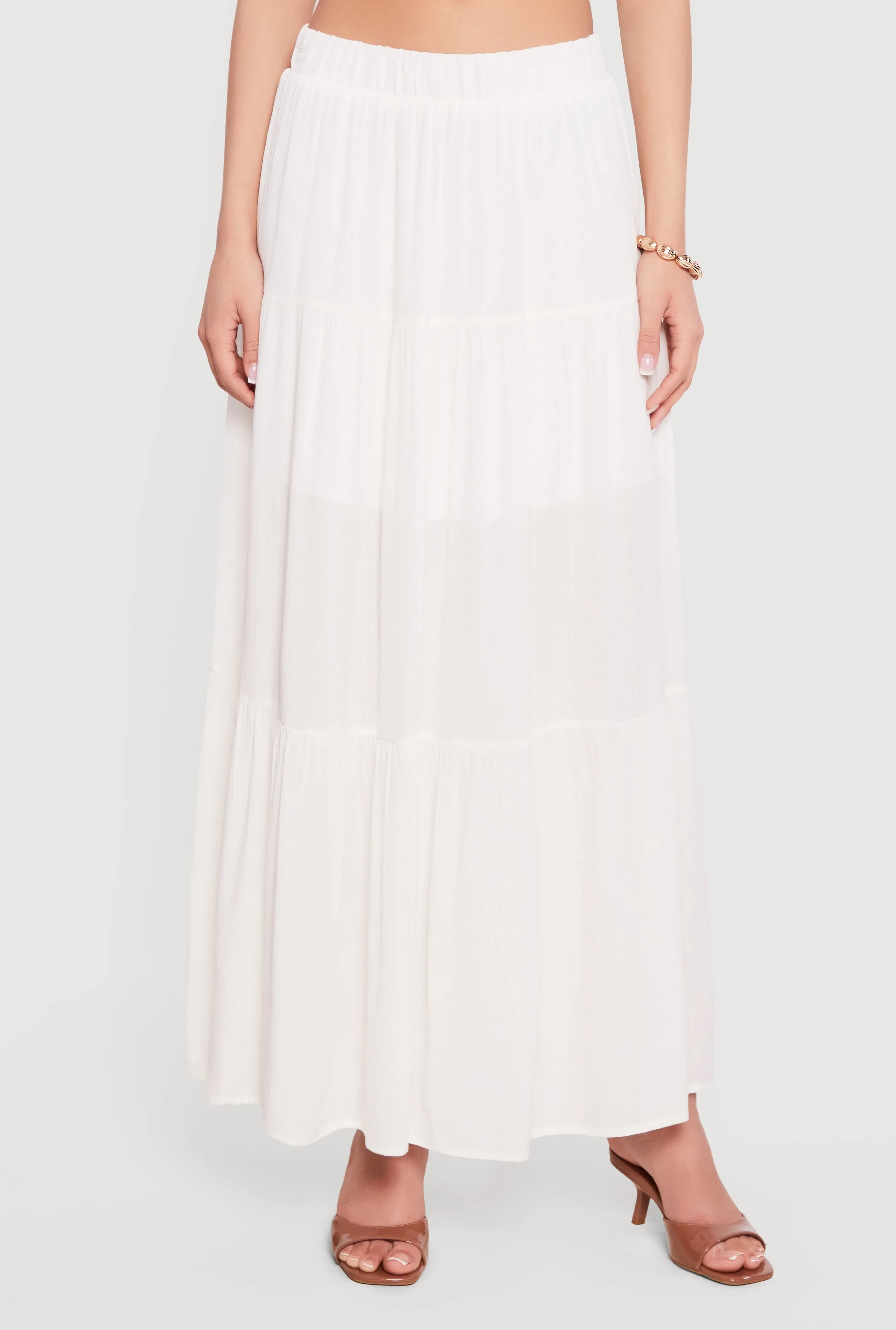 Gauze Knit Tiered Maxi Skirt sold by Rainbow product image thumbnail 3