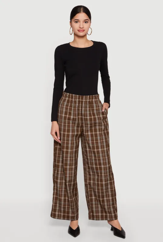 Plaid Wide Leg Pants sold by Rainbow