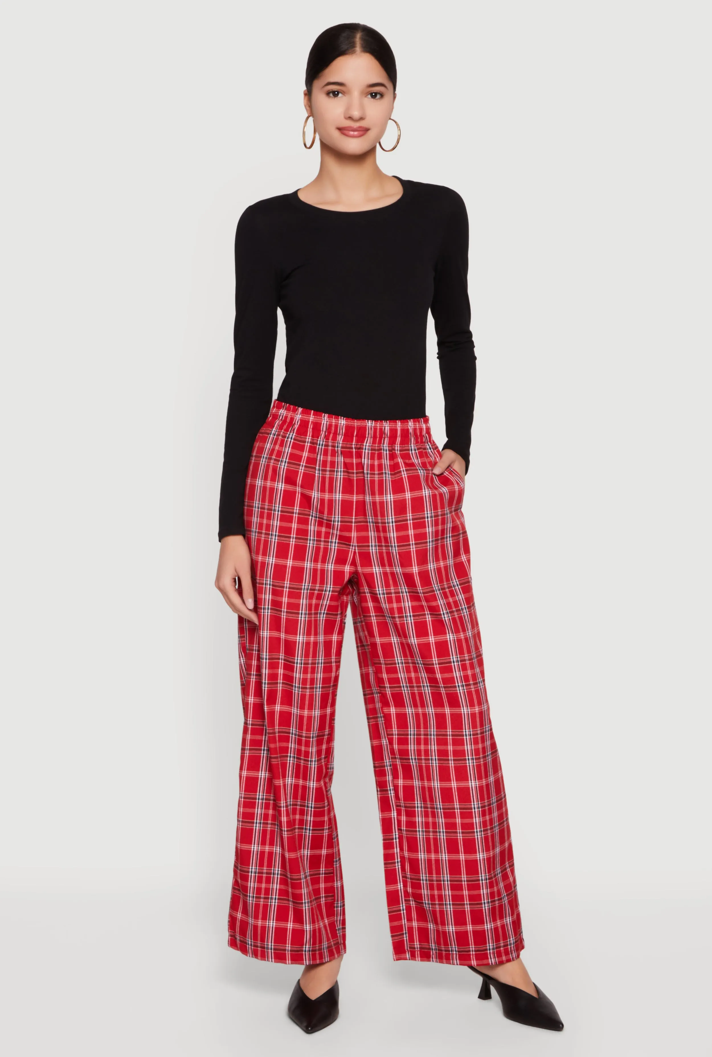 Plaid Wide Leg Pants sold by Rainbow
