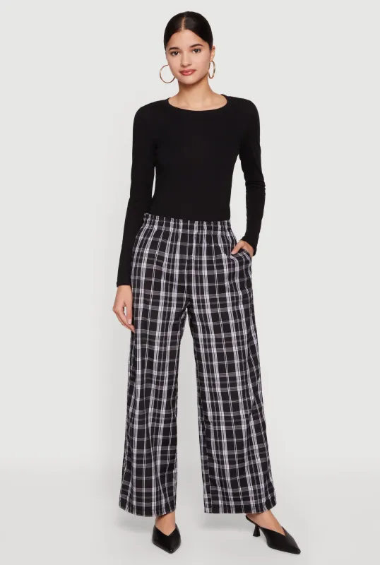 Plaid Wide Leg Pants sold by Rainbow