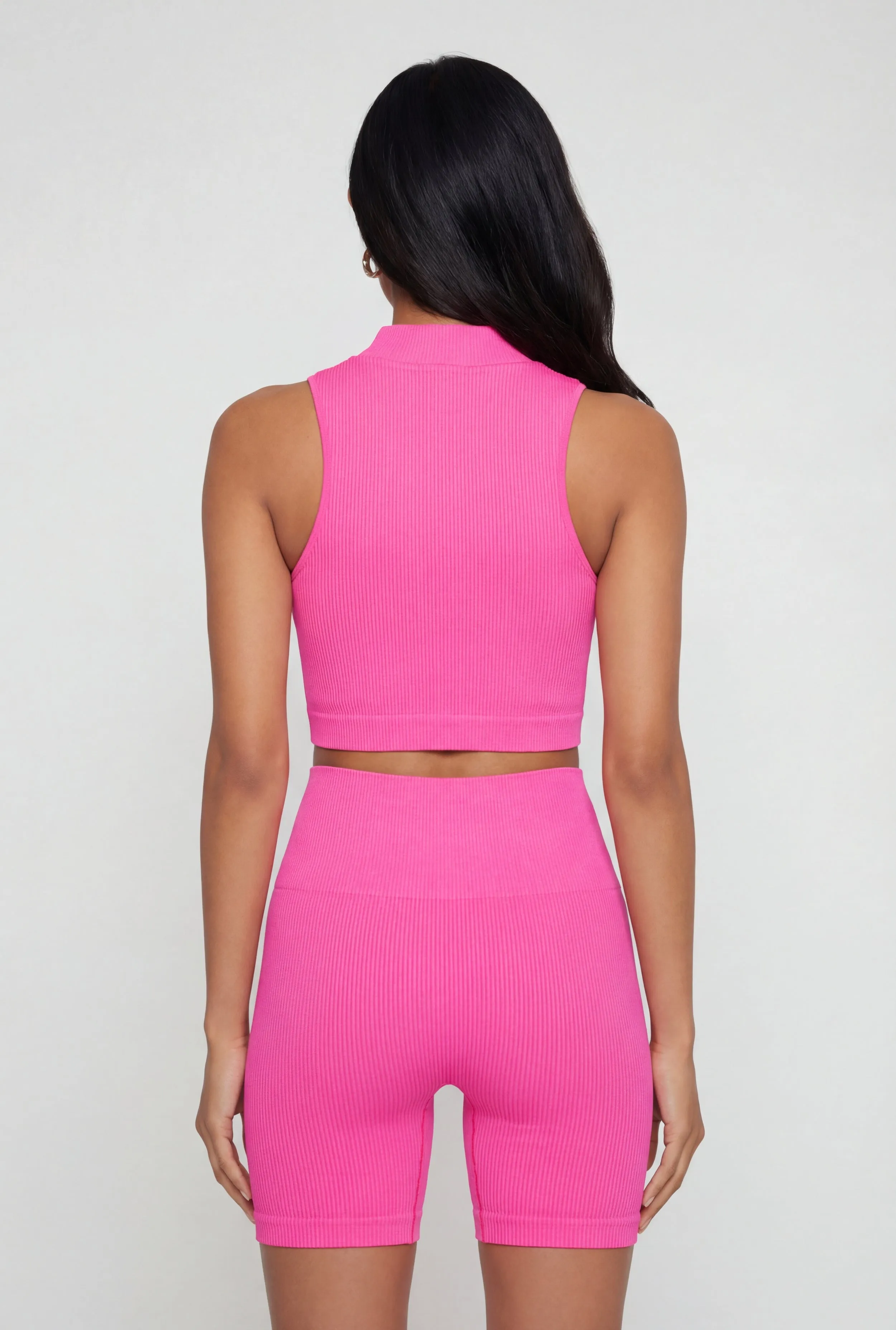 Seamless Ribbed Keyhole Front Crop Top sold by Rainbow product image thumbnail 5