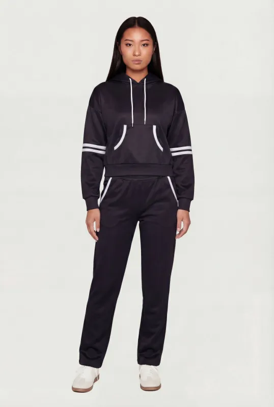 Contrast Trim Pull On Sweatpants made by Rainbow