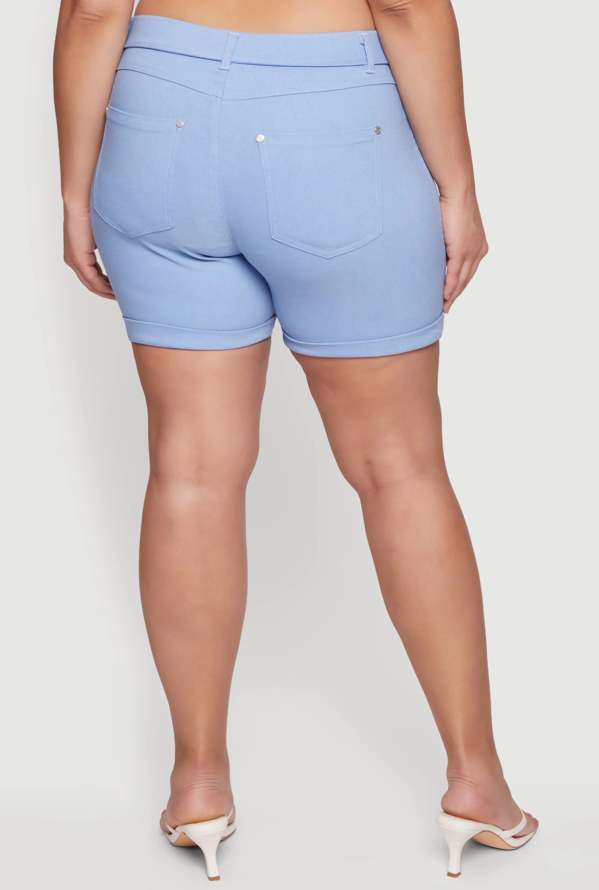 Plus Size Solid Hyperstretch Pull On Shorts sold by Rainbow product image thumbnail 5