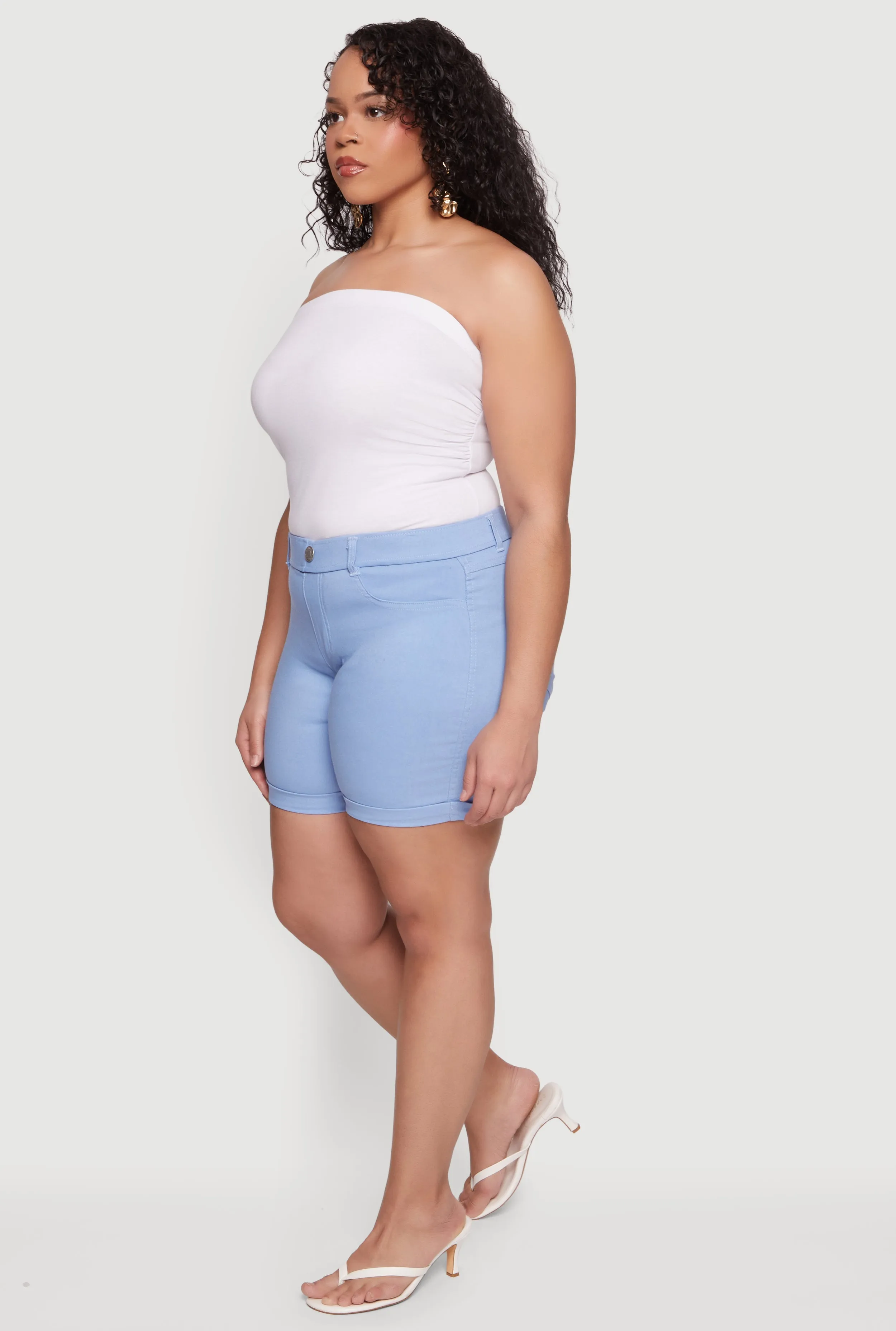 Plus Size Solid Hyperstretch Pull On Shorts sold by Rainbow product image thumbnail 2