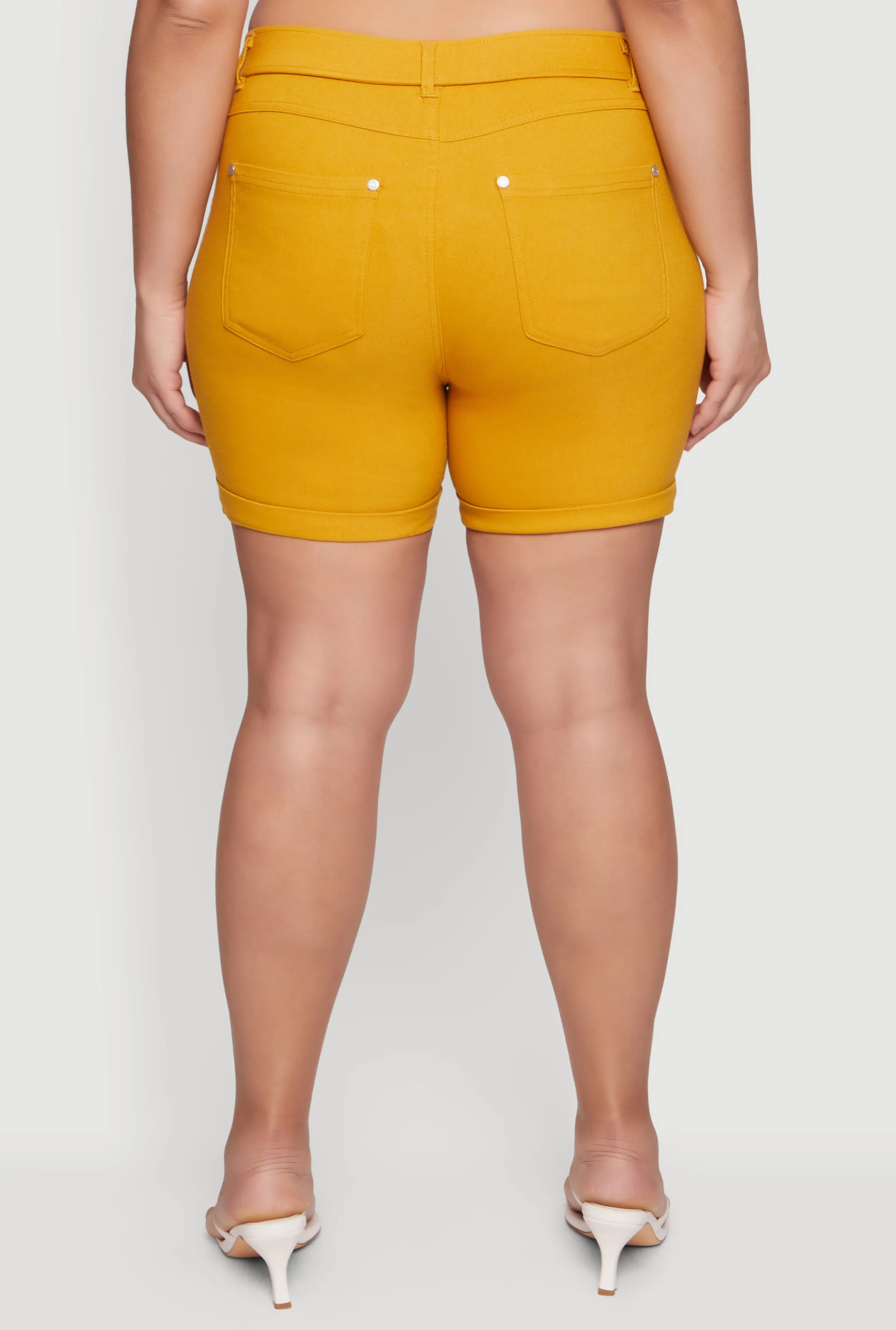 Plus Size Solid Hyperstretch Pull On Shorts sold by Rainbow product image thumbnail 5