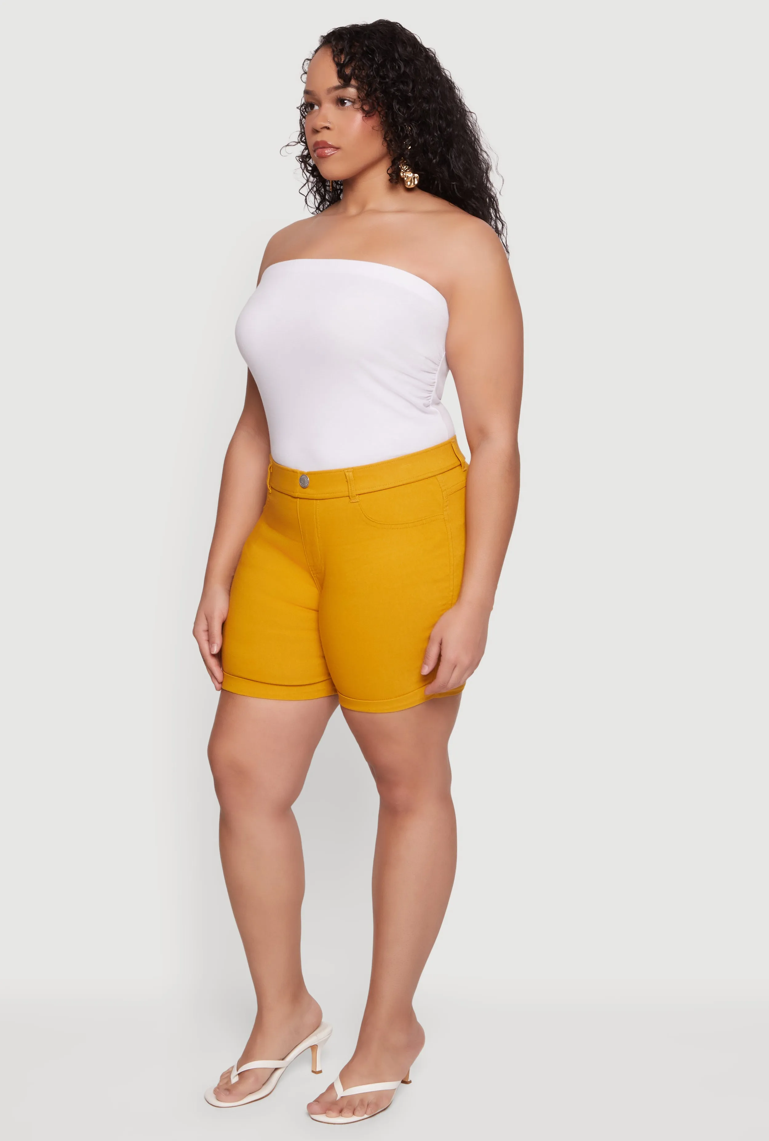 Plus Size Solid Hyperstretch Pull On Shorts sold by Rainbow product image thumbnail 2