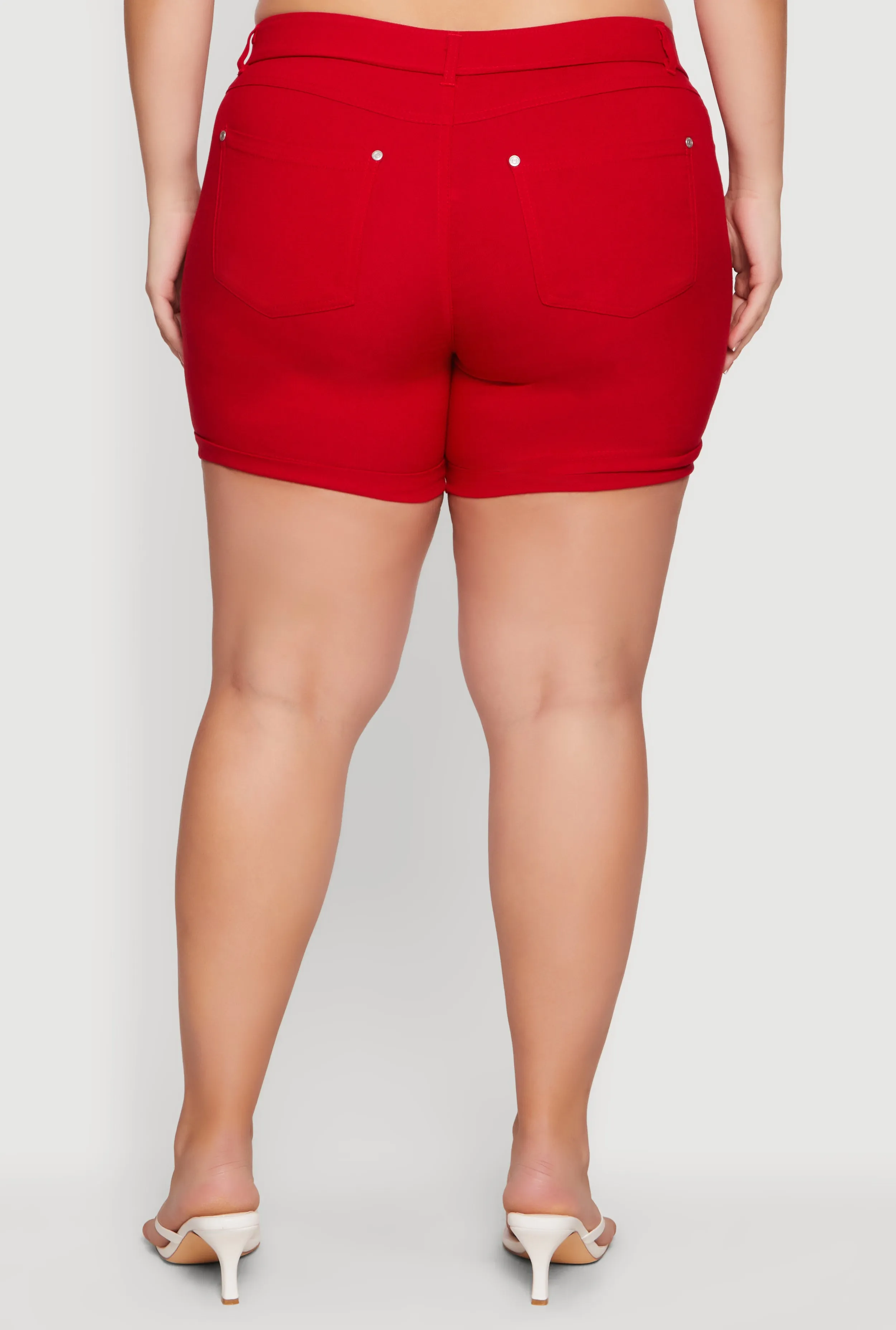 Plus Size Solid Hyperstretch Pull On Shorts sold by Rainbow product image thumbnail 5
